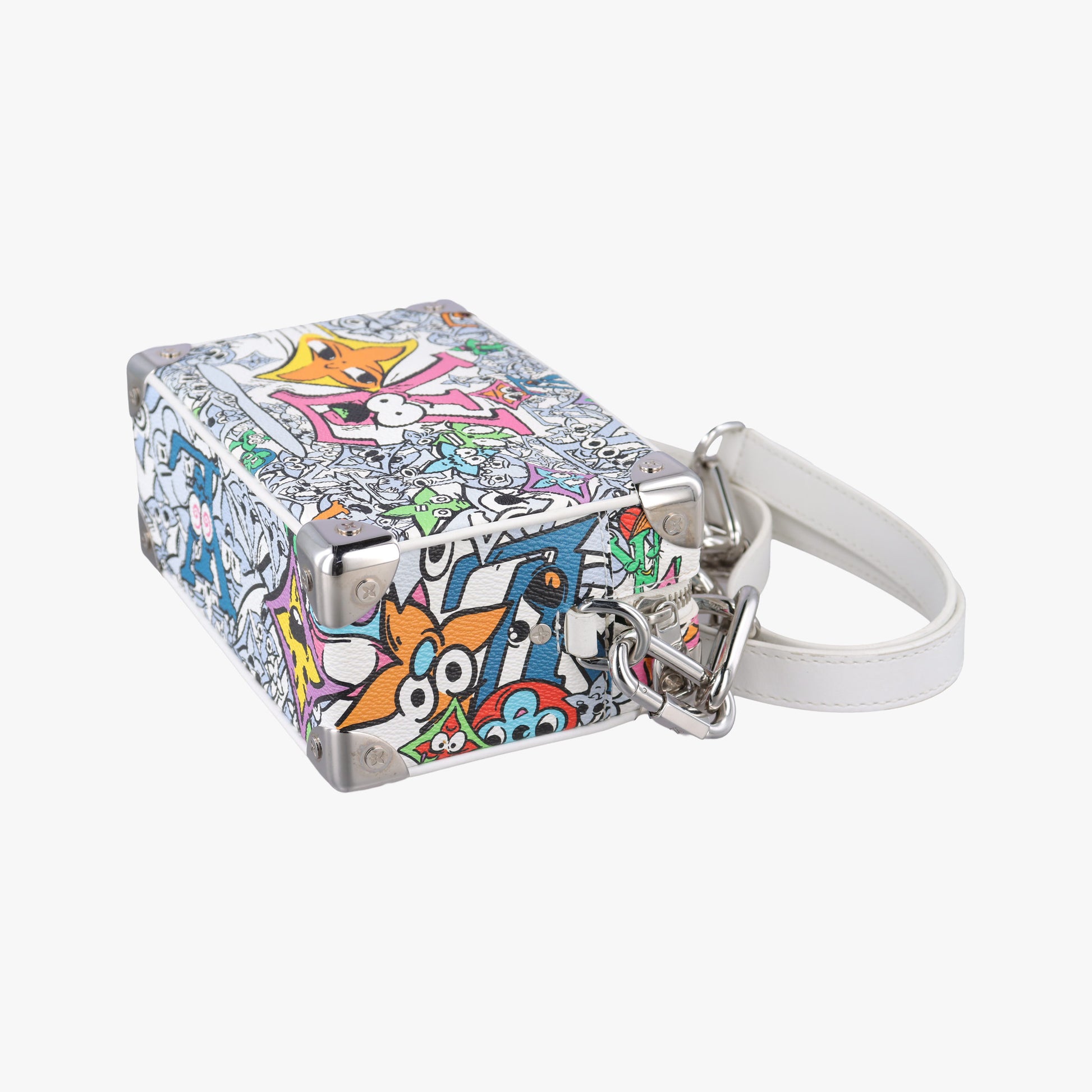 Mini Soft Trunk White×multicolor Monogram Comics M82008 IC Chipミニソフトトランク ホワイト×マルチカラー モノグラムコミック M82008 ICチップ