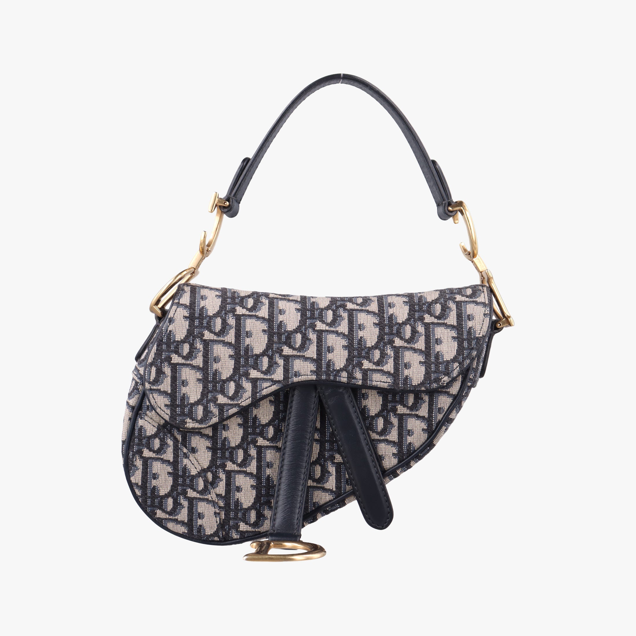Saddle Navy×grey Jacquard × Leather 03-RU-0178サドル ネイビー×グレー ジャガード×レザー 03-RU-0178