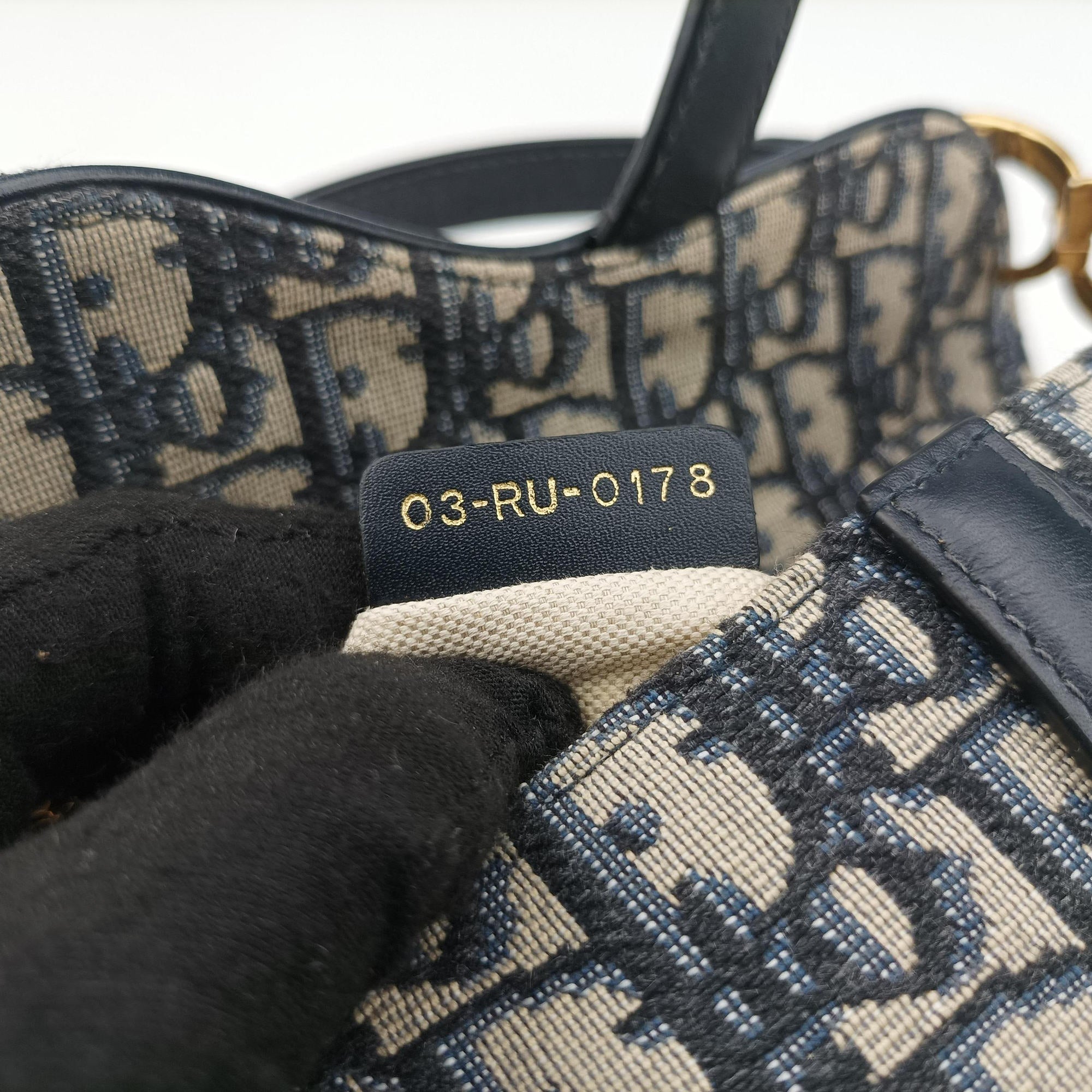 Saddle Navy×grey Jacquard × Leather 03-RU-0178サドル ネイビー×グレー ジャガード×レザー 03-RU-0178