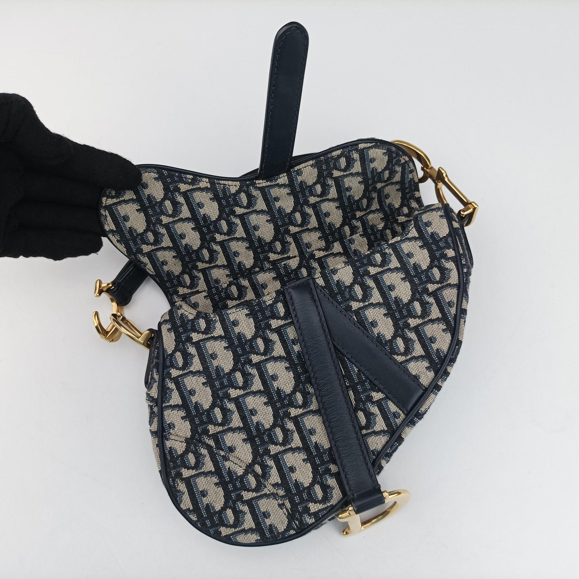 Saddle Navy×grey Jacquard × Leather 03-RU-0178サドル ネイビー×グレー ジャガード×レザー 03-RU-0178