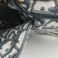 Saddle Navy×grey Jacquard × Leather 03-RU-0178サドル ネイビー×グレー ジャガード×レザー 03-RU-0178