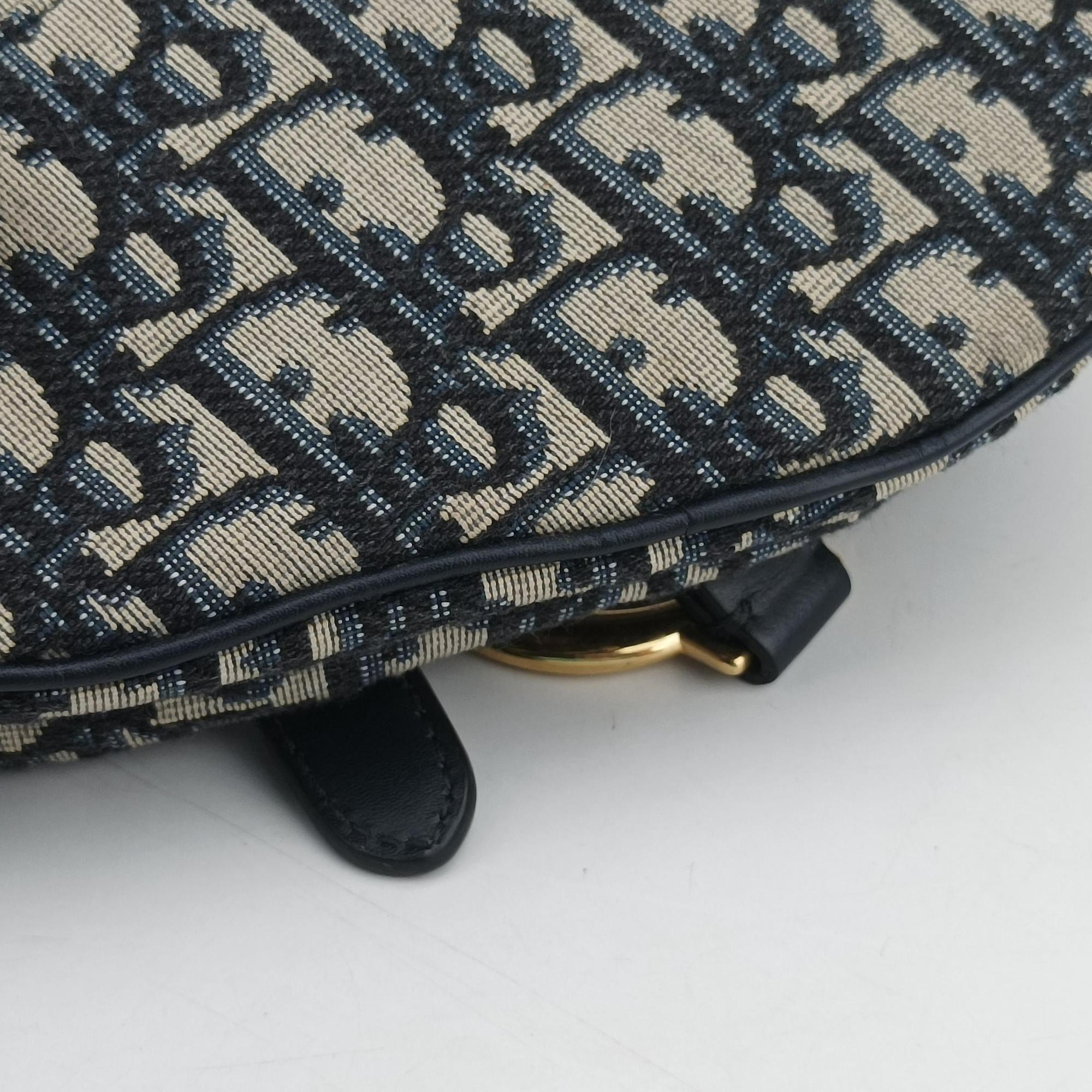 Saddle Navy×grey Jacquard × Leather 03-RU-0178サドル ネイビー×グレー ジャガード×レザー 03-RU-0178