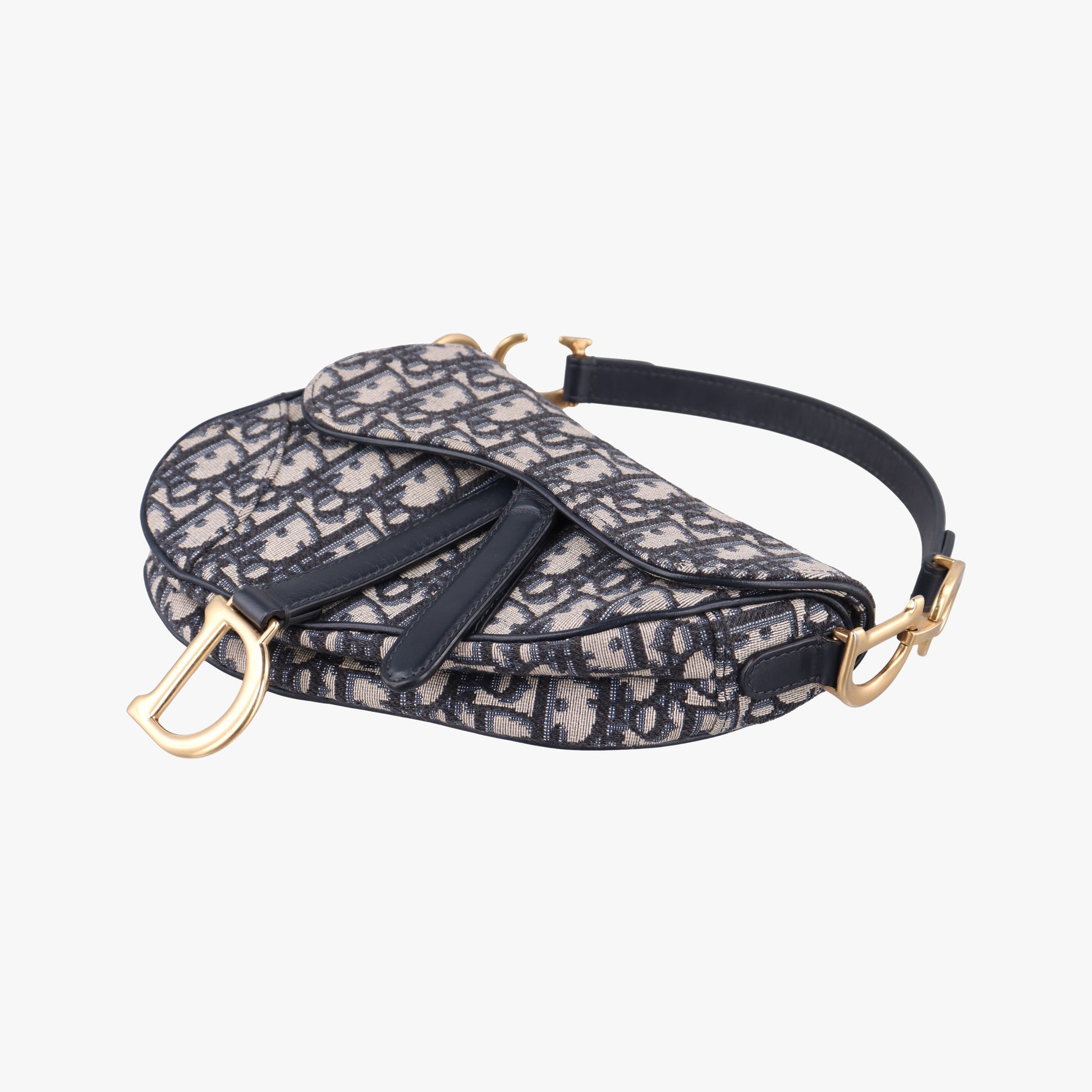 Saddle Navy×grey Jacquard × Leather 03-RU-0178サドル ネイビー×グレー ジャガード×レザー 03-RU-0178