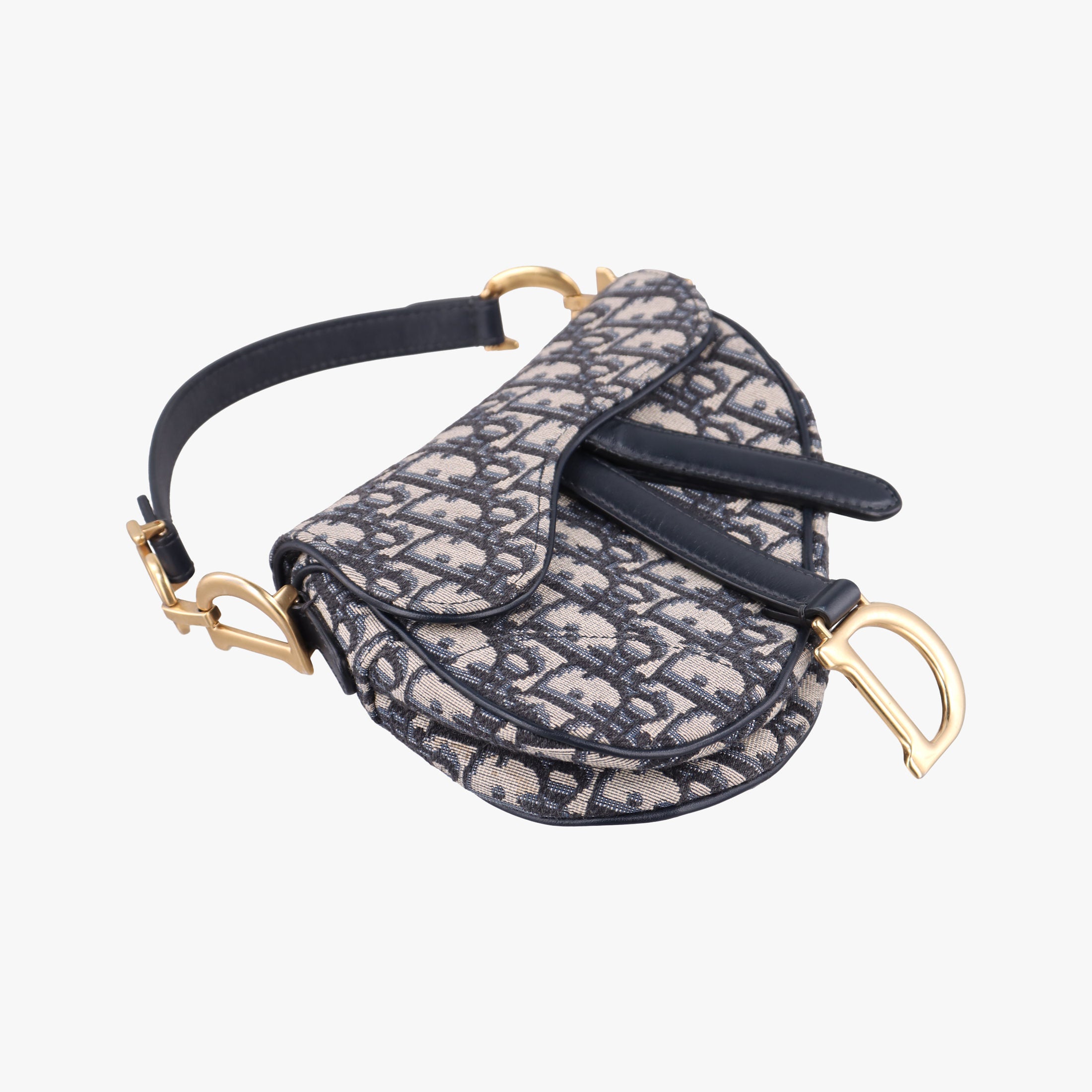 Saddle Navy×grey Jacquard × Leather 03-RU-0178サドル ネイビー×グレー ジャガード×レザー 03-RU-0178