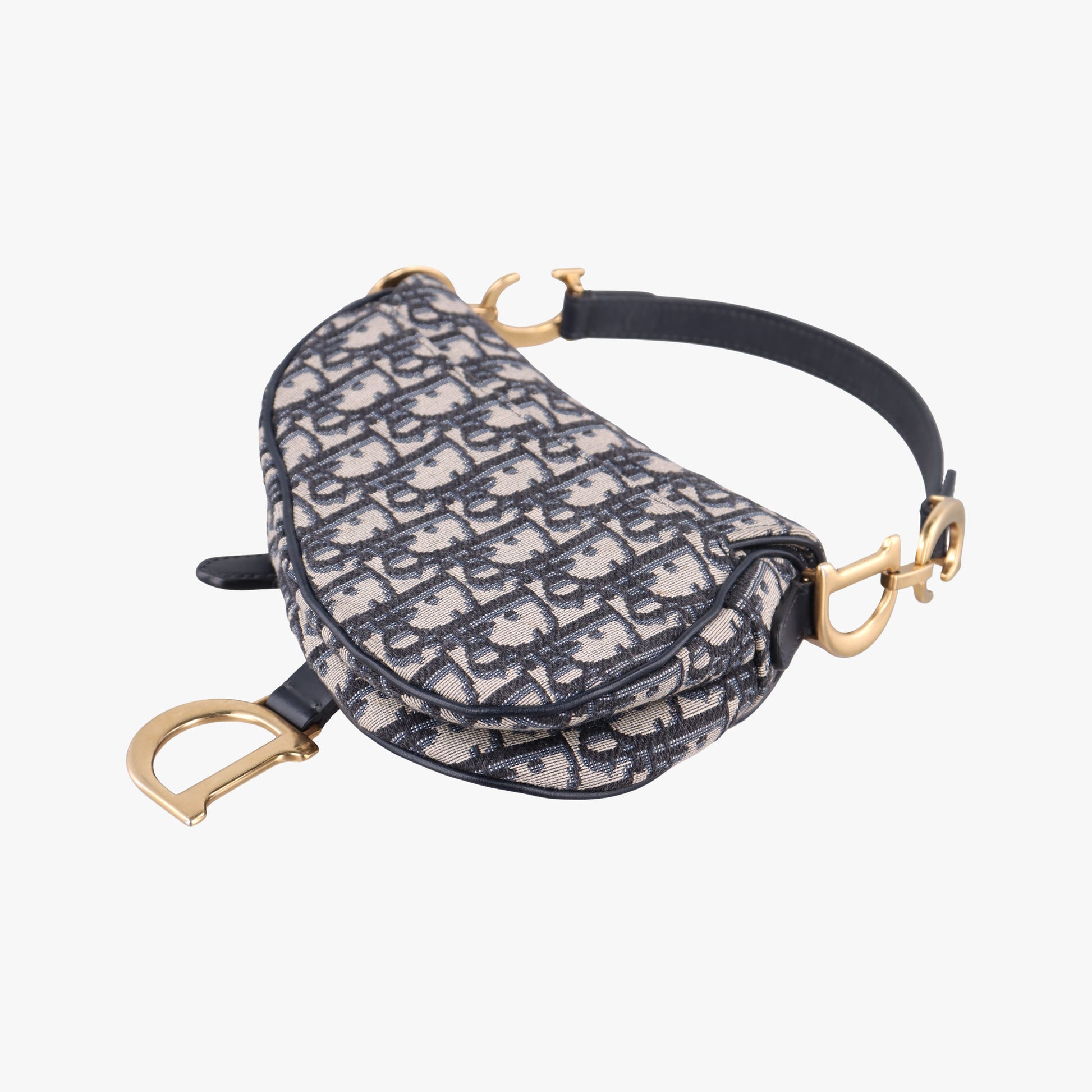 Saddle Navy×grey Jacquard × Leather 03-RU-0178サドル ネイビー×グレー ジャガード×レザー 03-RU-0178