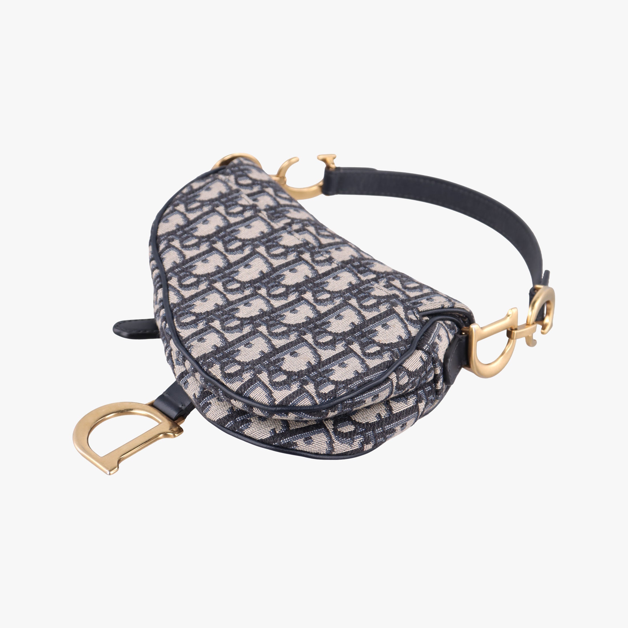 Saddle Navy×grey Jacquard × Leather 03-RU-0178サドル ネイビー×グレー ジャガード×レザー 03-RU-0178