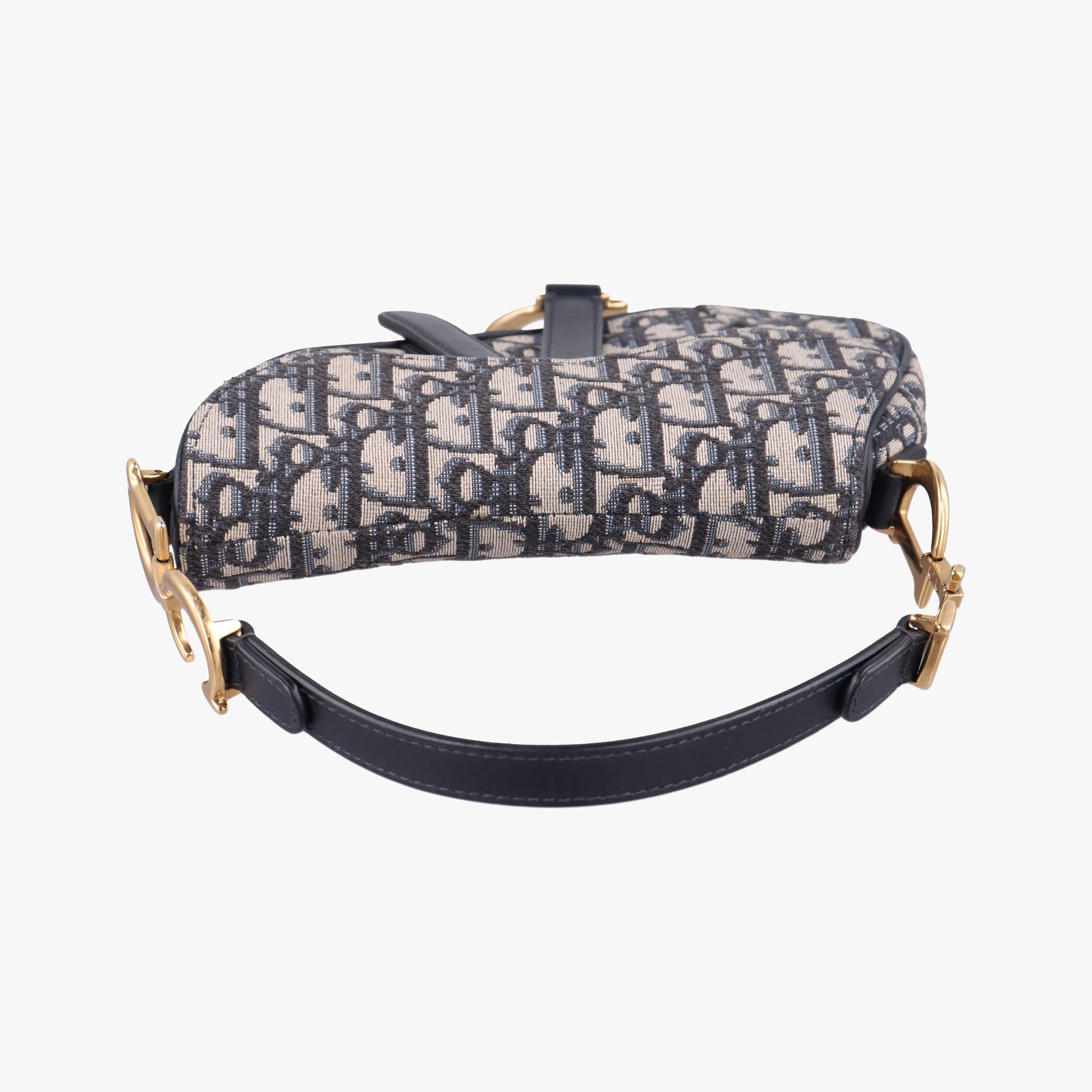 Saddle Navy×grey Jacquard × Leather 03-RU-0178サドル ネイビー×グレー ジャガード×レザー 03-RU-0178