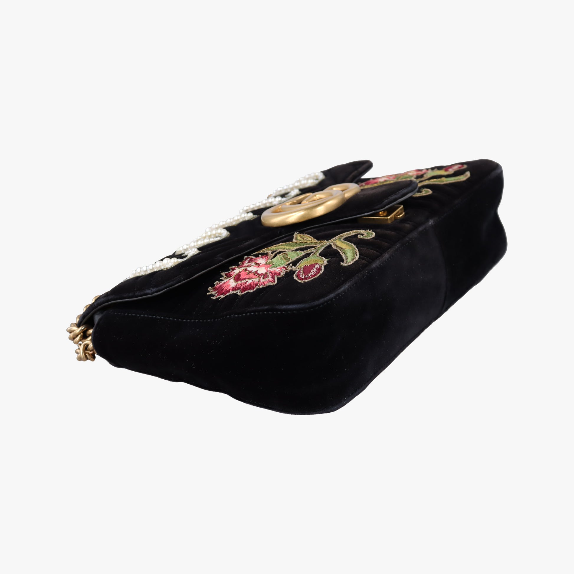 GG Marmont Black×multicolor velour 443496 A023406142GGマーモント ブラック×マルチカラー ベロア 443496 A023406142