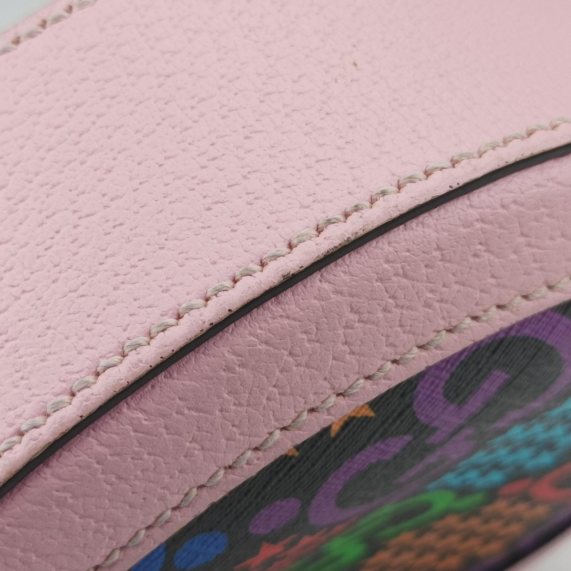 DISNEY Collaboration Mickey Mouse Pink×Black×Multicolor PVC coated canvas 603938 D031886139ディズニーコラボ ミッキーマウス ピンク×ブラック×マルチカラー PVCコーティングキャンバス 603938 D031886139