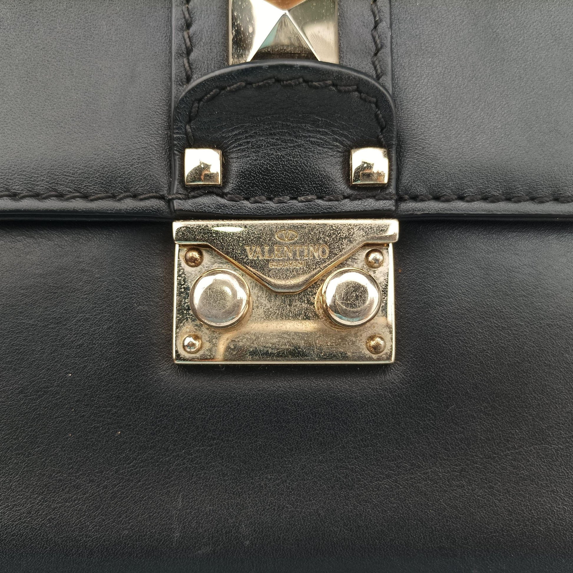 Rockstud Glam Lock Black Leather BL-L312VIT2ロックスタッズグラムロックスモール ブラック レザー BL-L312VIT2