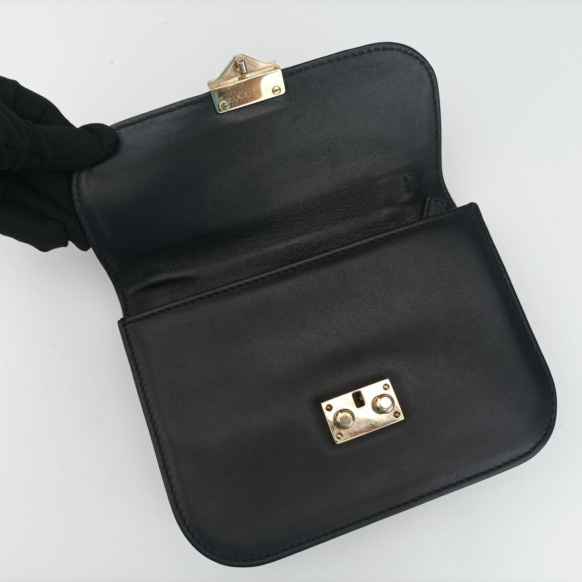 Rockstud Glam Lock Black Leather BL-L312VIT2ロックスタッズグラムロックスモール ブラック レザー BL-L312VIT2