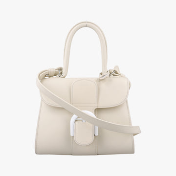 Pre-owned Delvaux Brillon MM White Leather  shoulderbag | stylenewstar
