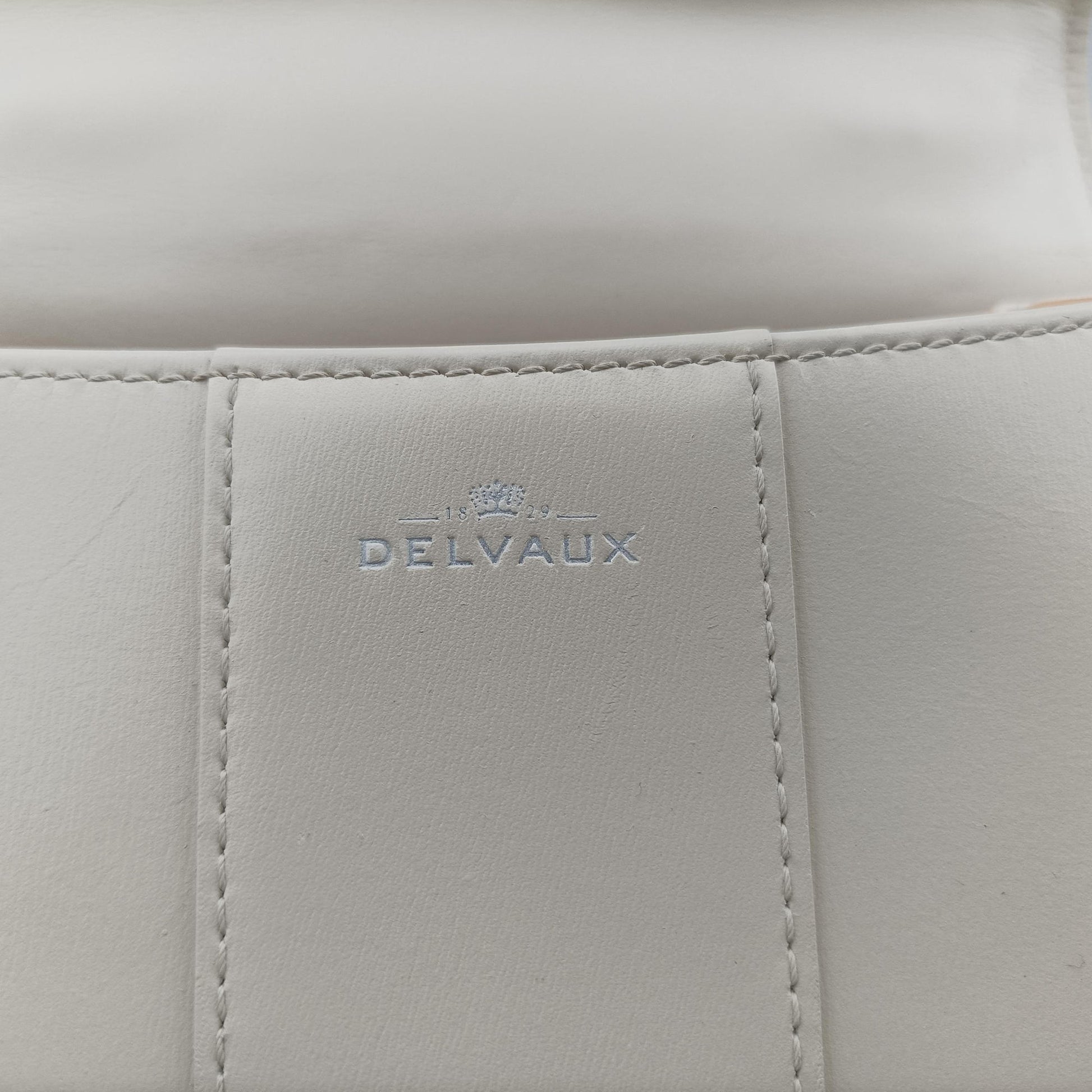 Pre-owned Delvaux Brillon MM White Leather  shoulderbag | stylenewstar