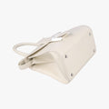 Pre-owned Delvaux Brillon MM White Leather  shoulderbag | stylenewstar