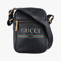 Print Messenger Black Leather 574803 C028991892プリントメッセンジャー ブラック レザー 574803 C028991892