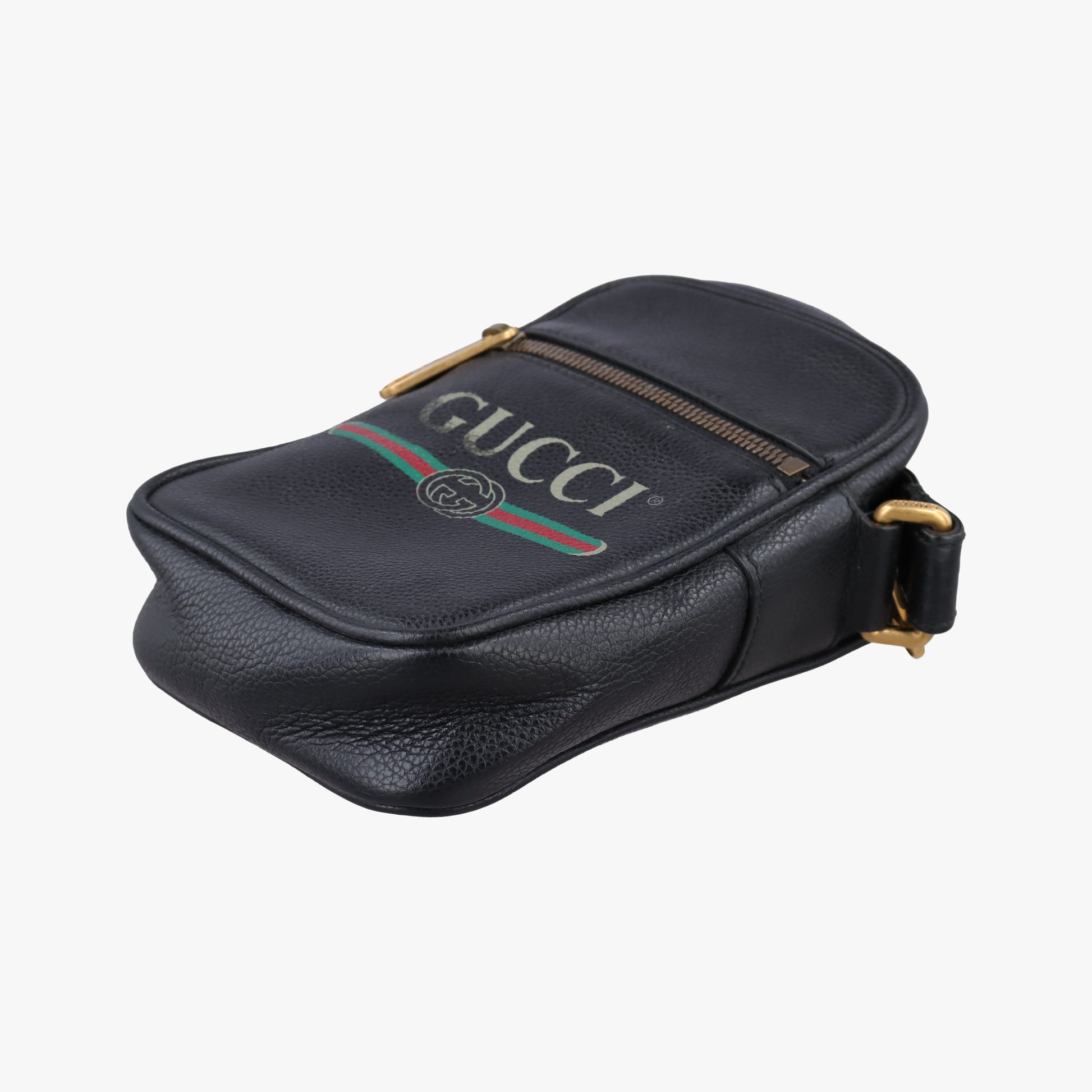 Print Messenger Black Leather 574803 C028991892プリントメッセンジャー ブラック レザー 574803 C028991892