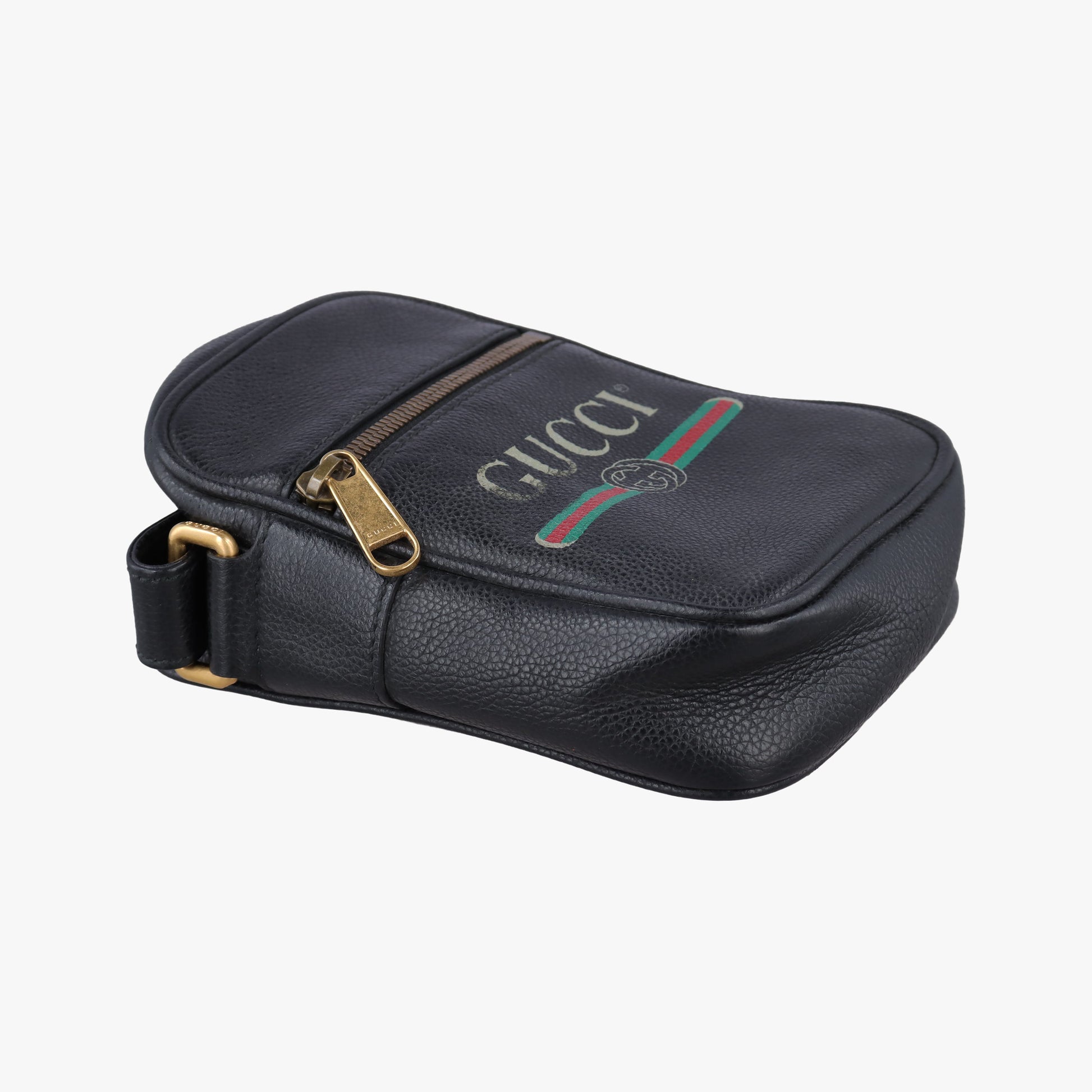 Print Messenger Black Leather 574803 C028991892プリントメッセンジャー ブラック レザー 574803 C028991892