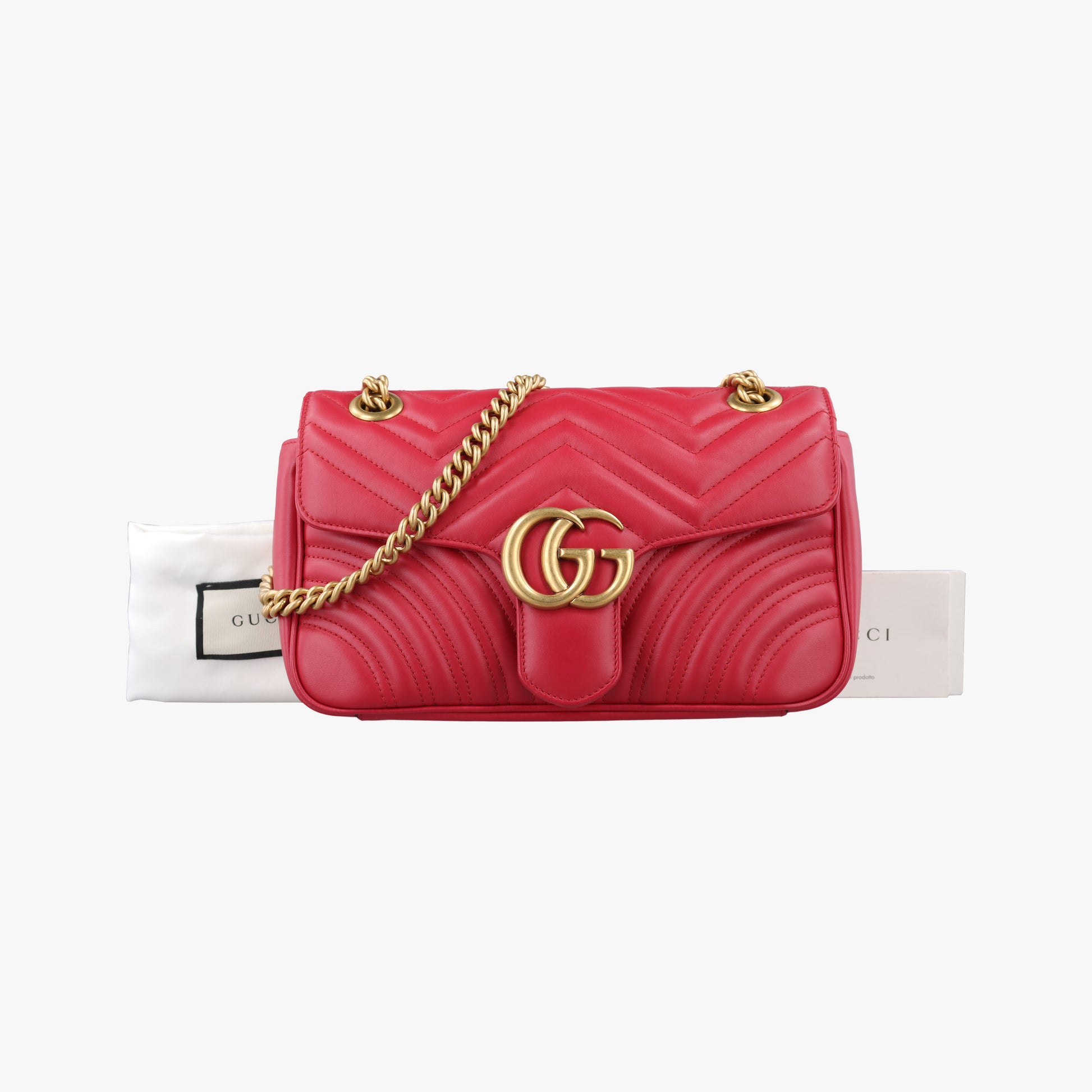 GG Marmont Red Leather 443497 F026764592GGマーモント レッド レザー 443497 F026764592