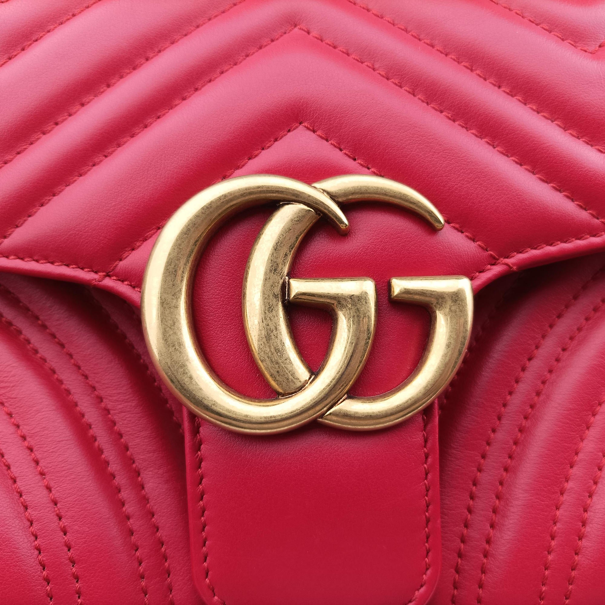 GG Marmont Red Leather 443497 F026764592GGマーモント レッド レザー 443497 F026764592