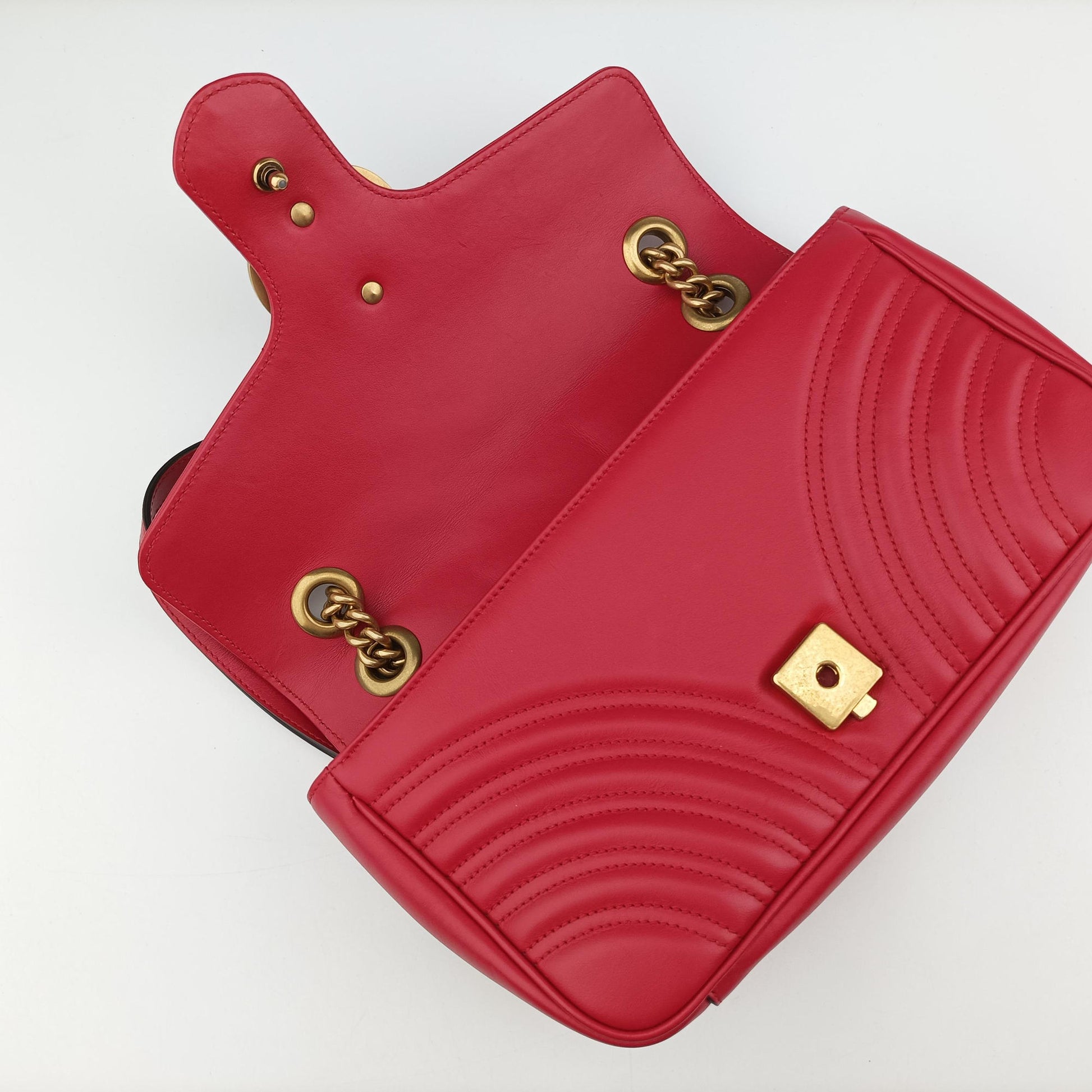 GG Marmont Red Leather 443497 F026764592GGマーモント レッド レザー 443497 F026764592