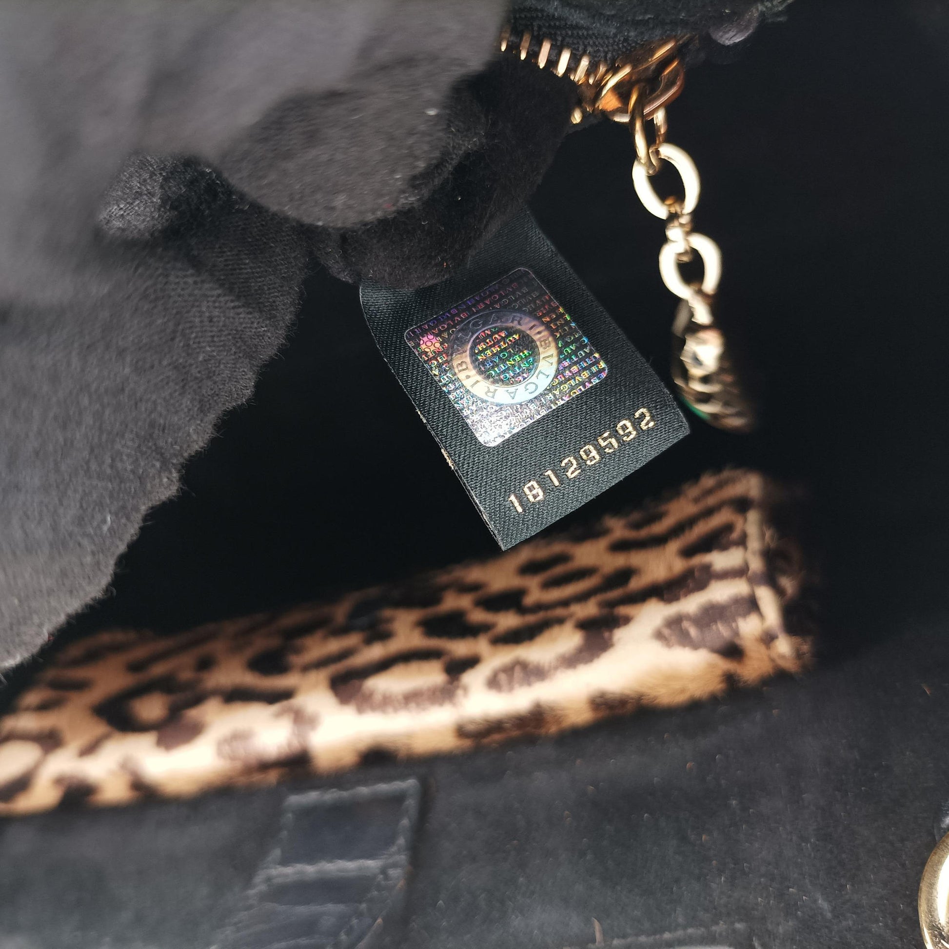 Serpenti Scaglie Black × Leopard Pattern Pony × Leather EK.F14.37787セルペンティ スカリエ ブラック × レオパード柄 ハラコ×レザー EK.F14.37787