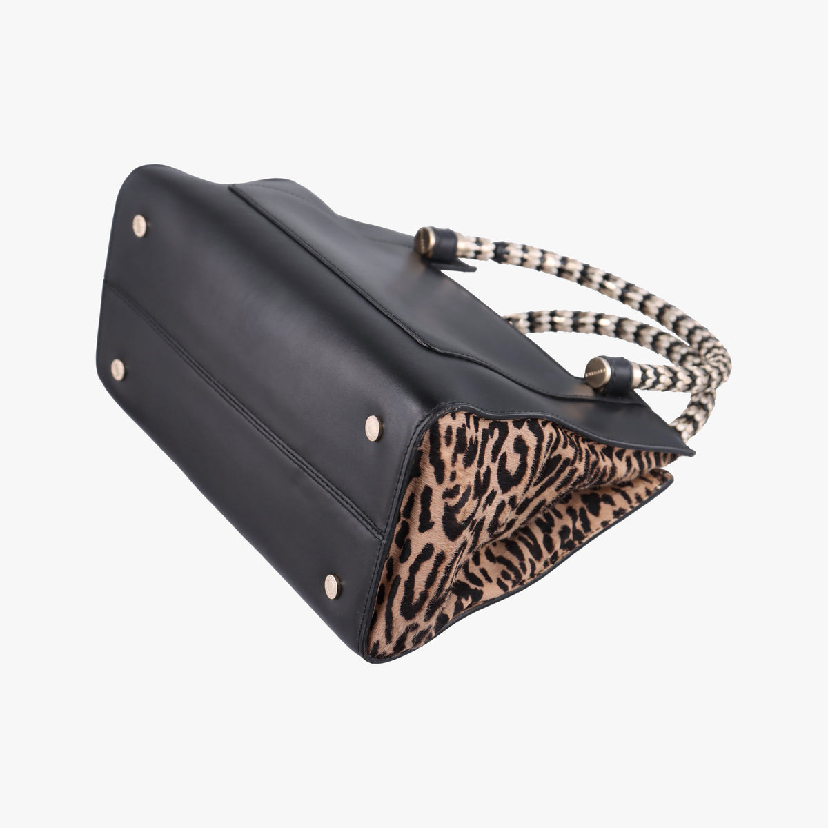 Serpenti Scaglie Black × Leopard Pattern Pony × Leather EK.F14.37787セルペンティ スカリエ ブラック × レオパード柄 ハラコ×レザー EK.F14.37787