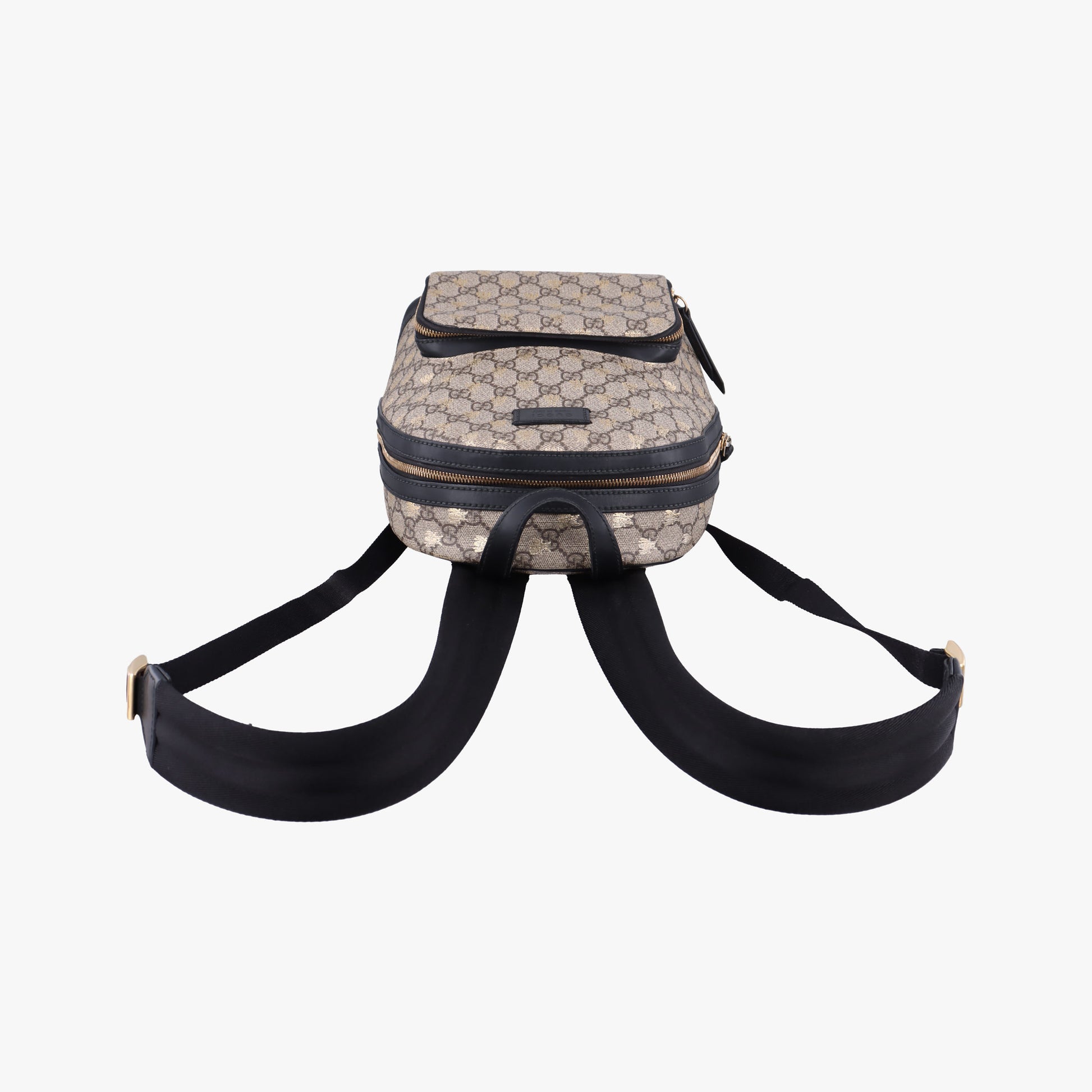 Bee GG Supreme beige×black PVC coated canvas×leather 427042 F027193087GGスプリーム ビー ベージュ×ブラック PVCコーティングキャンバス×レザー 427042 F027193087
