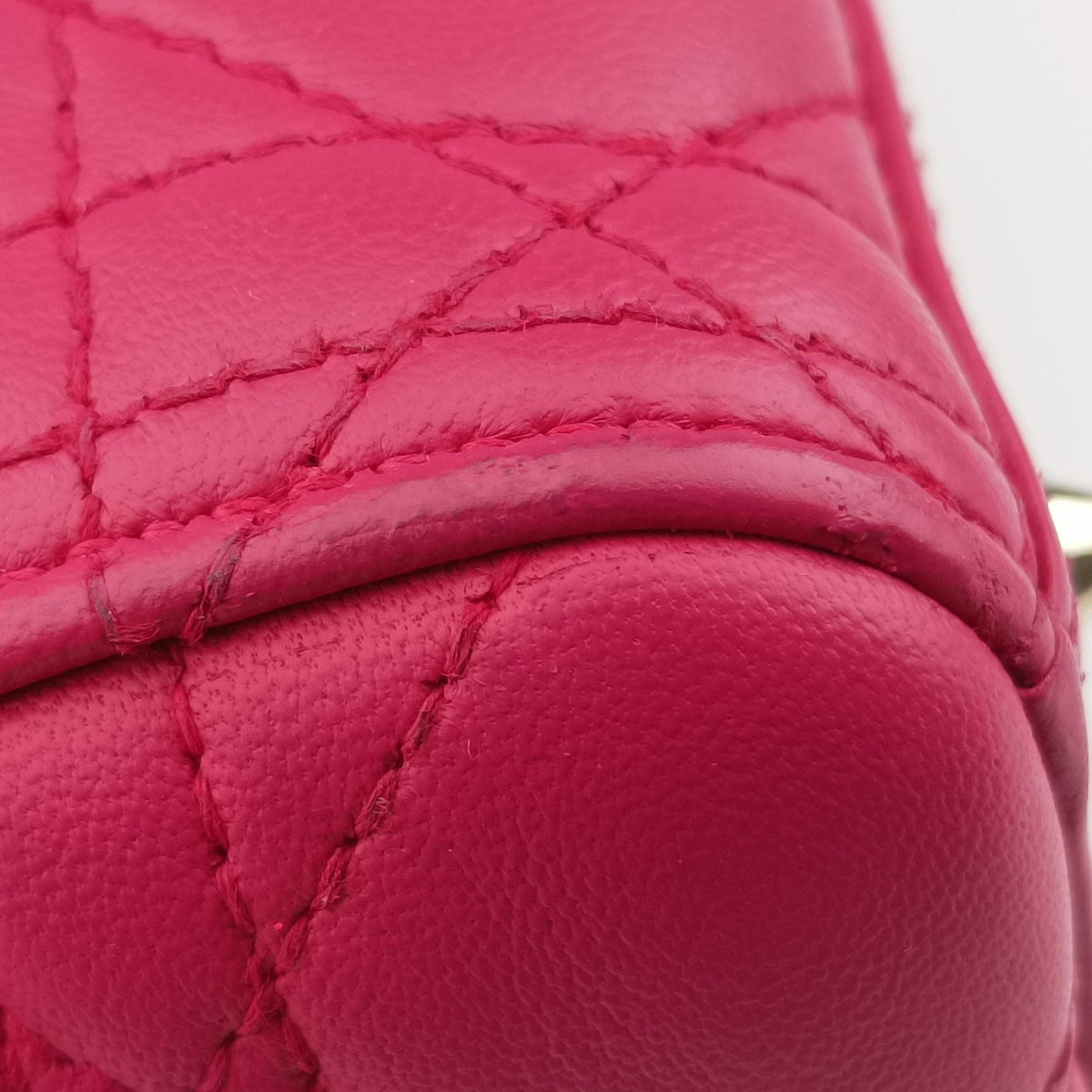 Lady Dior Rose lambskin 01-MA-0162レディディオール ローズ レッド ラムスキン 01-MA-0162