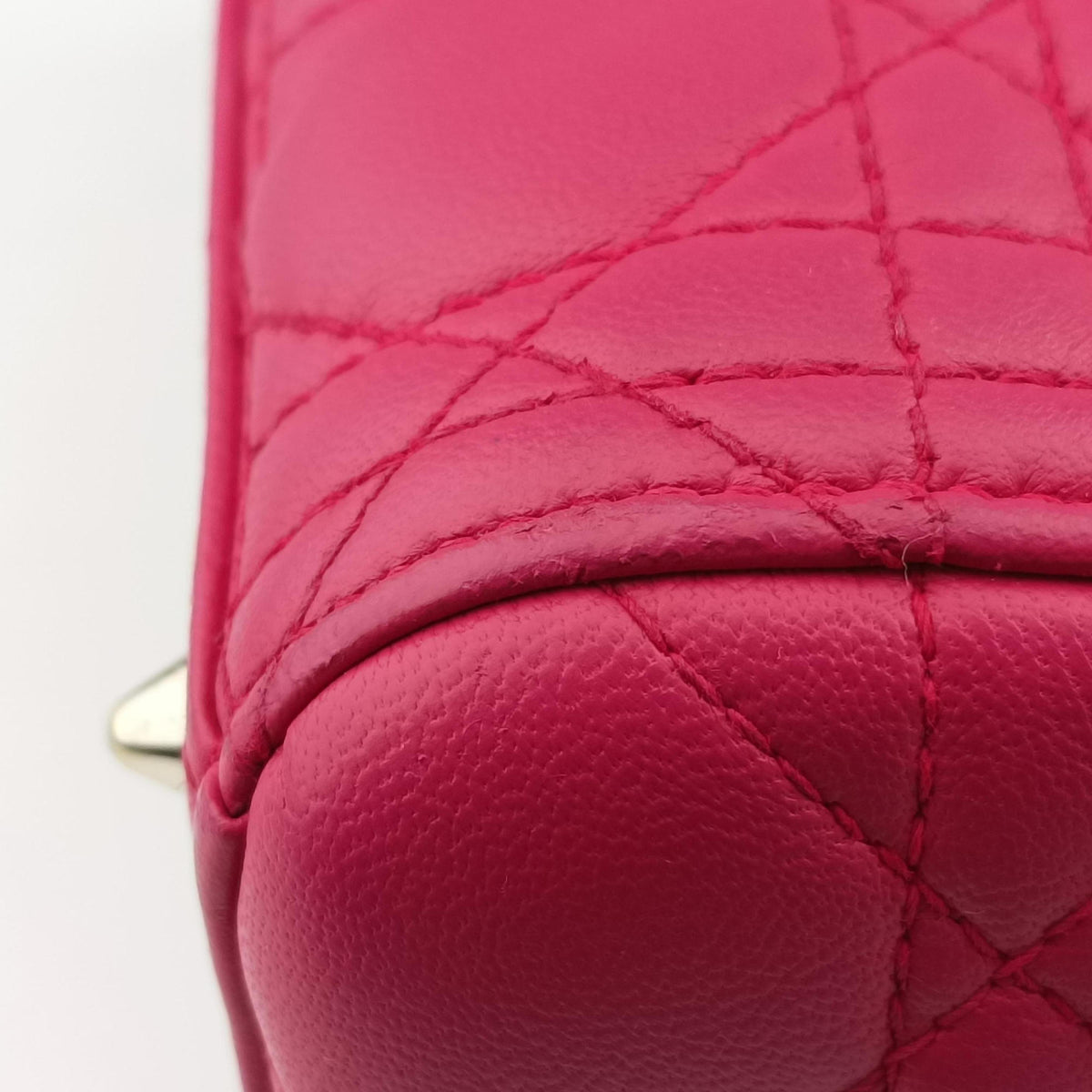 Lady Dior Rose lambskin 01-MA-0162レディディオール ローズ レッド ラムスキン 01-MA-0162