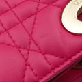 Lady Dior Rose lambskin 01-MA-0162レディディオール ローズ レッド ラムスキン 01-MA-0162