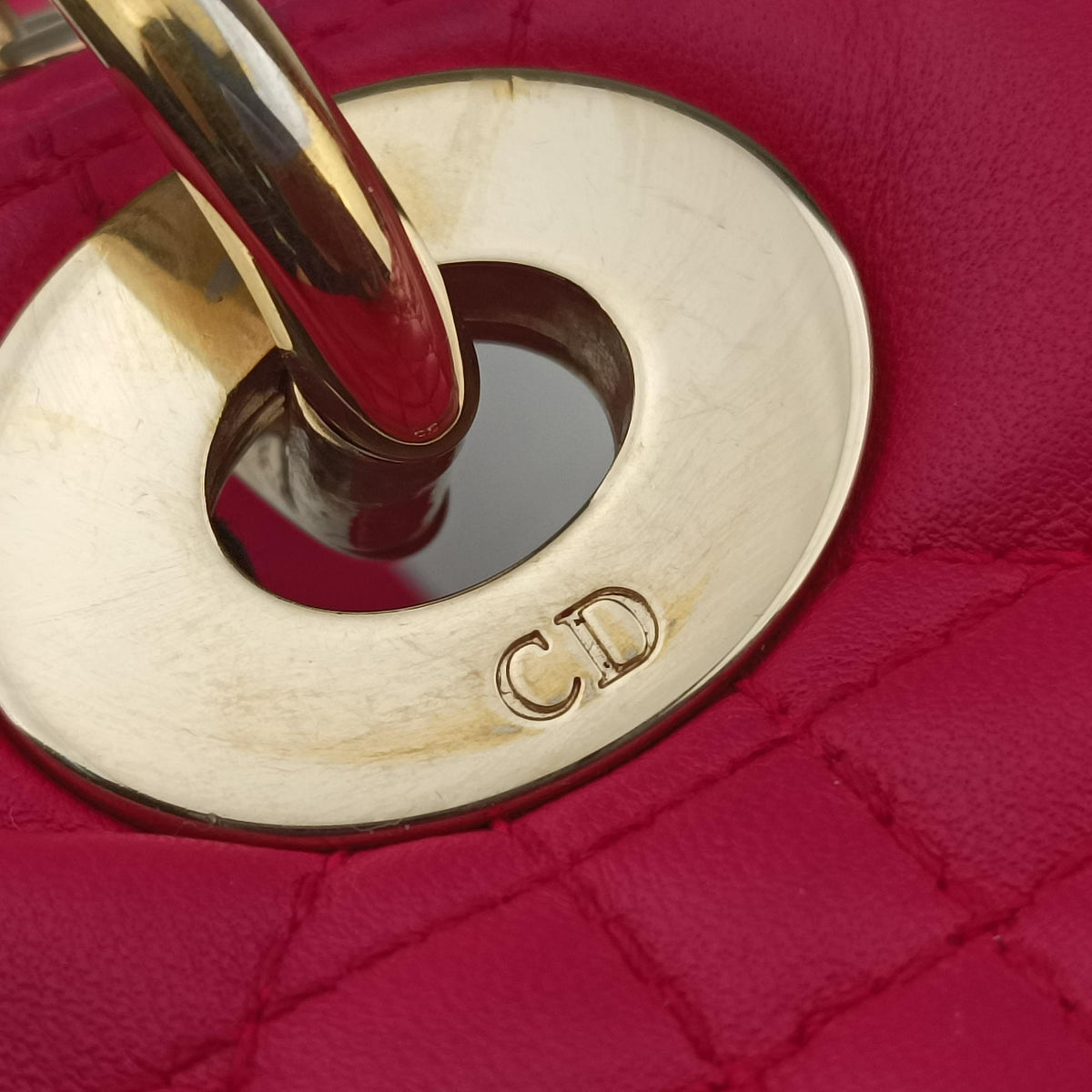 Lady Dior Rose lambskin 01-MA-0162レディディオール ローズ レッド ラムスキン 01-MA-0162