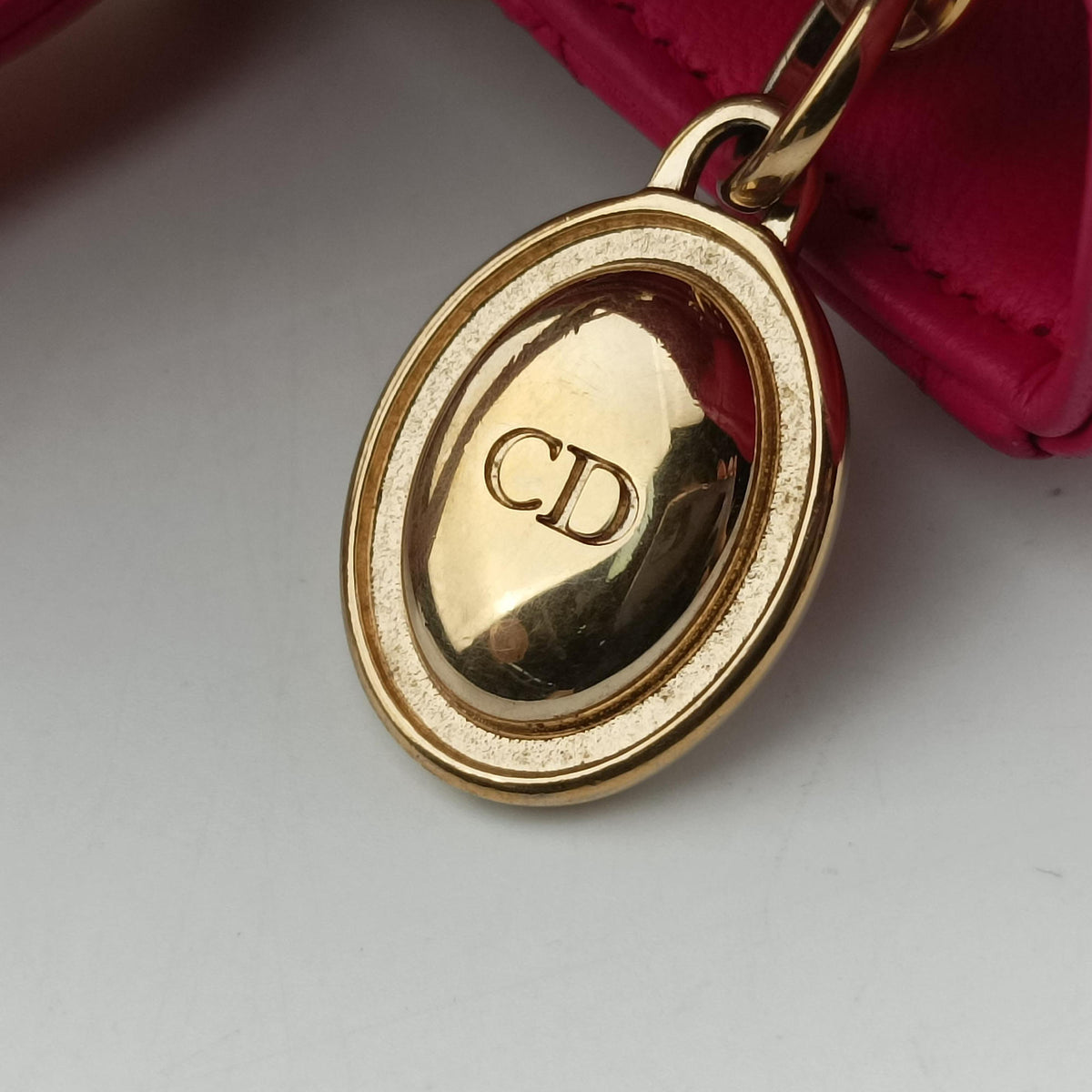 Lady Dior Rose lambskin 01-MA-0162レディディオール ローズ レッド ラムスキン 01-MA-0162