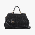 SICILY Black Leather×Crochet 48シシリー ブラック レザー×クロッシェ 48