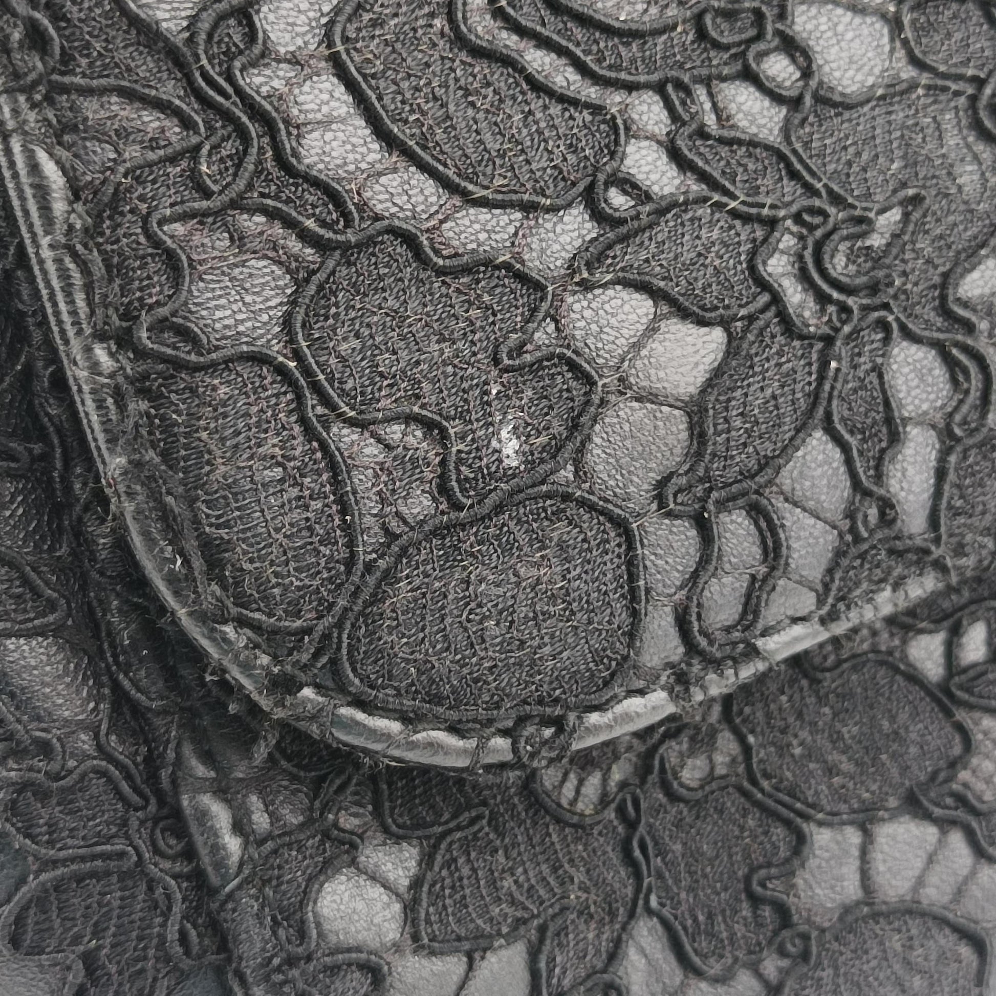 SICILY Black Leather×Crochet 48シシリー ブラック レザー×クロッシェ 48