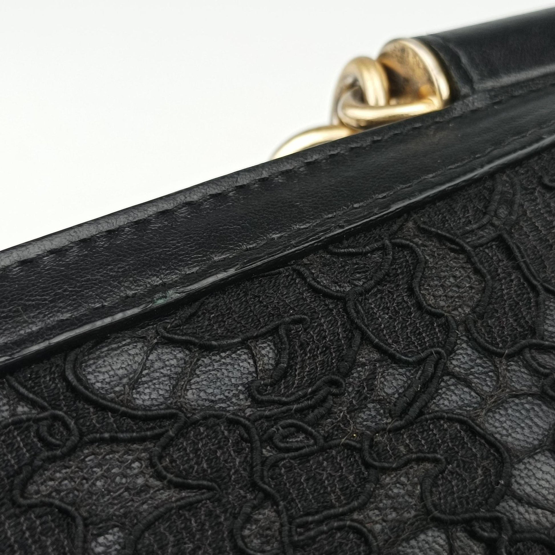 SICILY Black Leather×Crochet 48シシリー ブラック レザー×クロッシェ 48