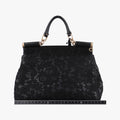 SICILY Black Leather×Crochet 48シシリー ブラック レザー×クロッシェ 48