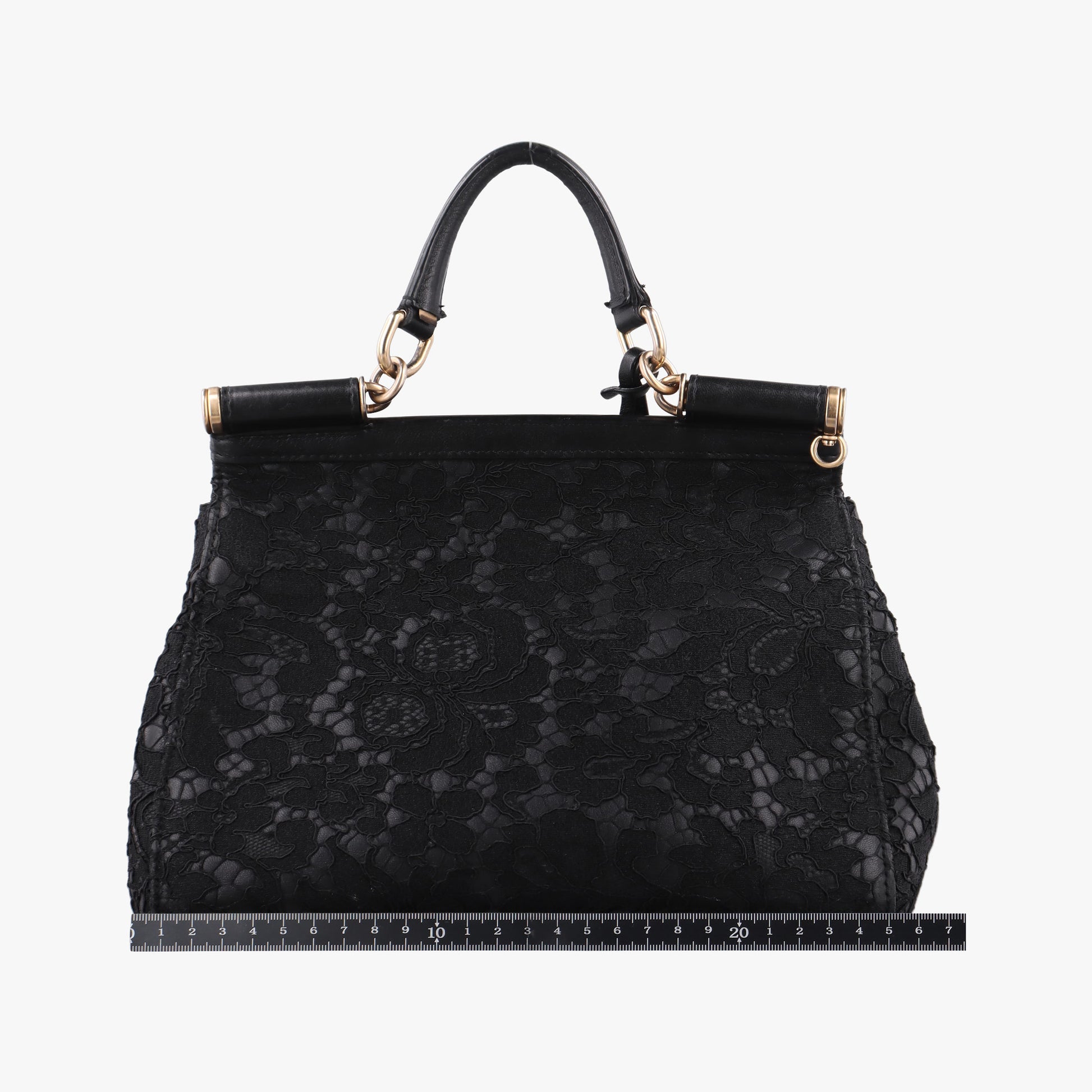 SICILY Black Leather×Crochet 48シシリー ブラック レザー×クロッシェ 48