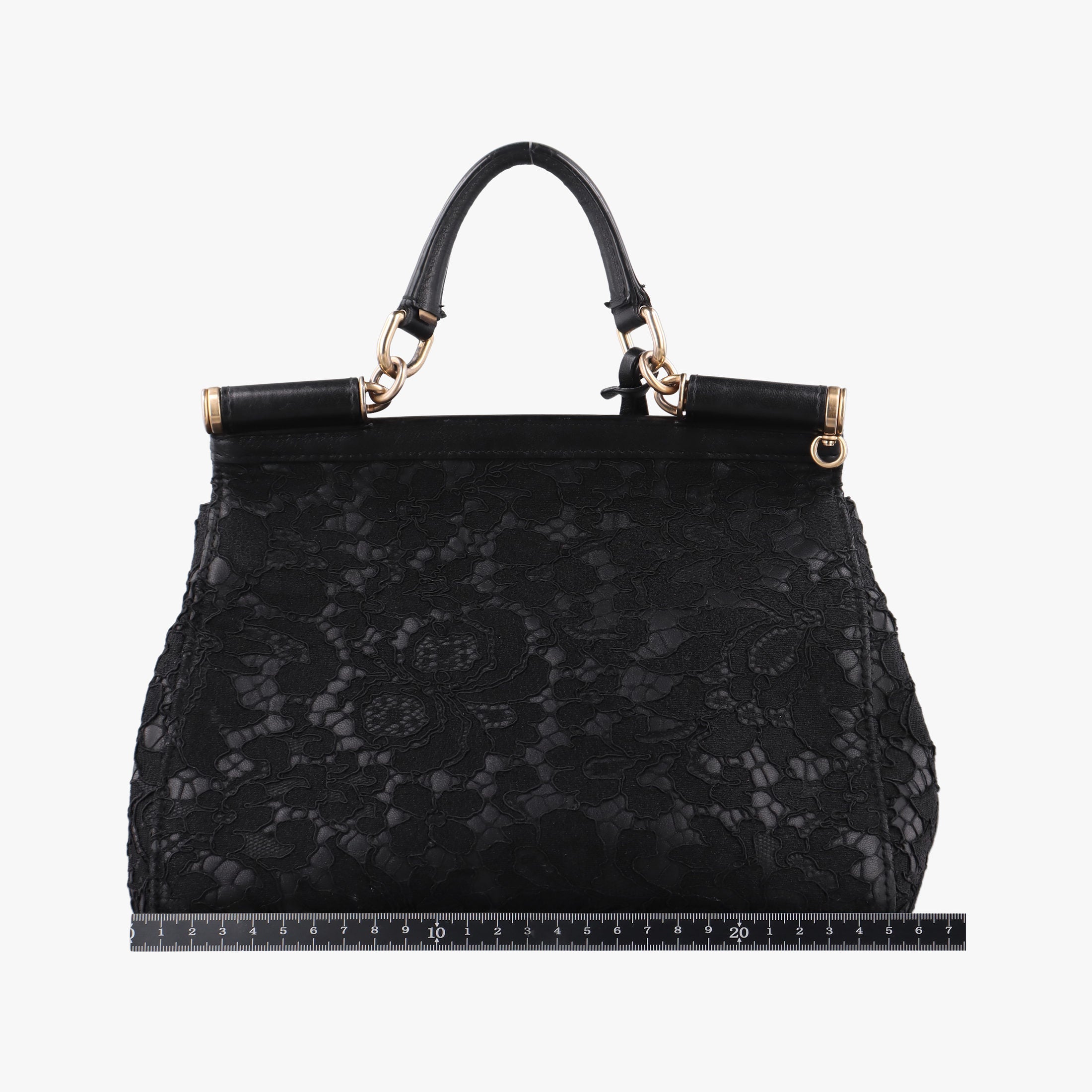SICILY Black Leather×Crochet 48シシリー ブラック レザー×クロッシェ 48