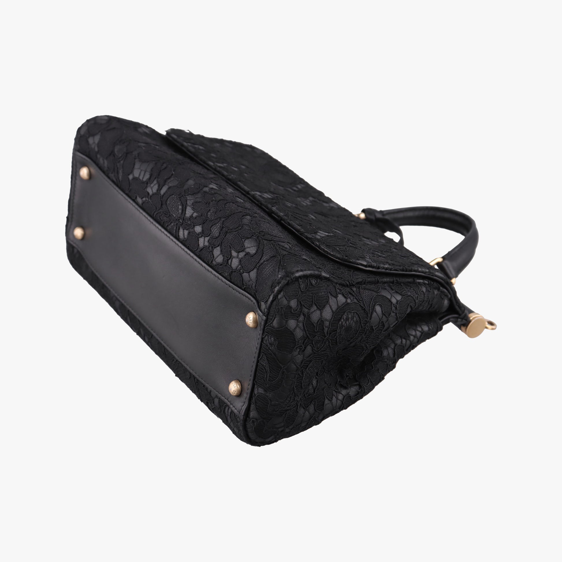 SICILY Black Leather×Crochet 48シシリー ブラック レザー×クロッシェ 48