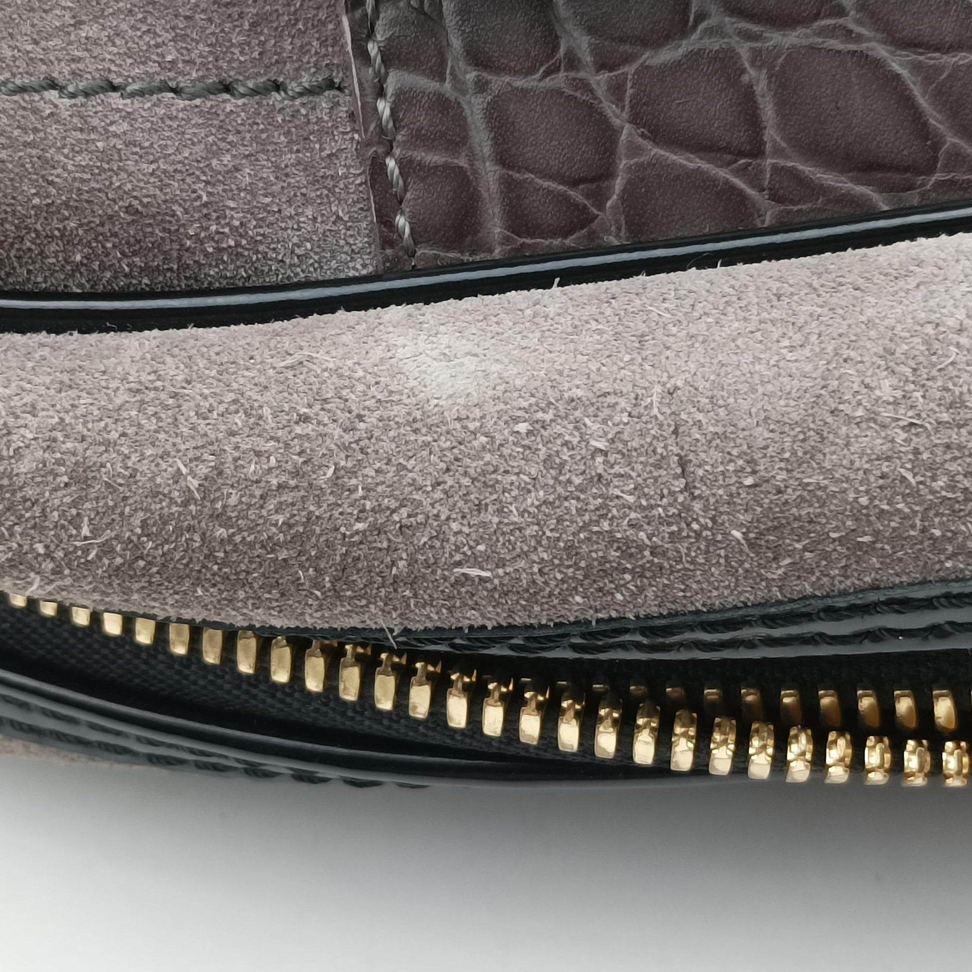 Havane Stamped Trunk BowlerGreySuede× LeatherM95237LM0076ハヴァン スタンプド トランク ボウラーグレースエード × レザーM95237LM0076