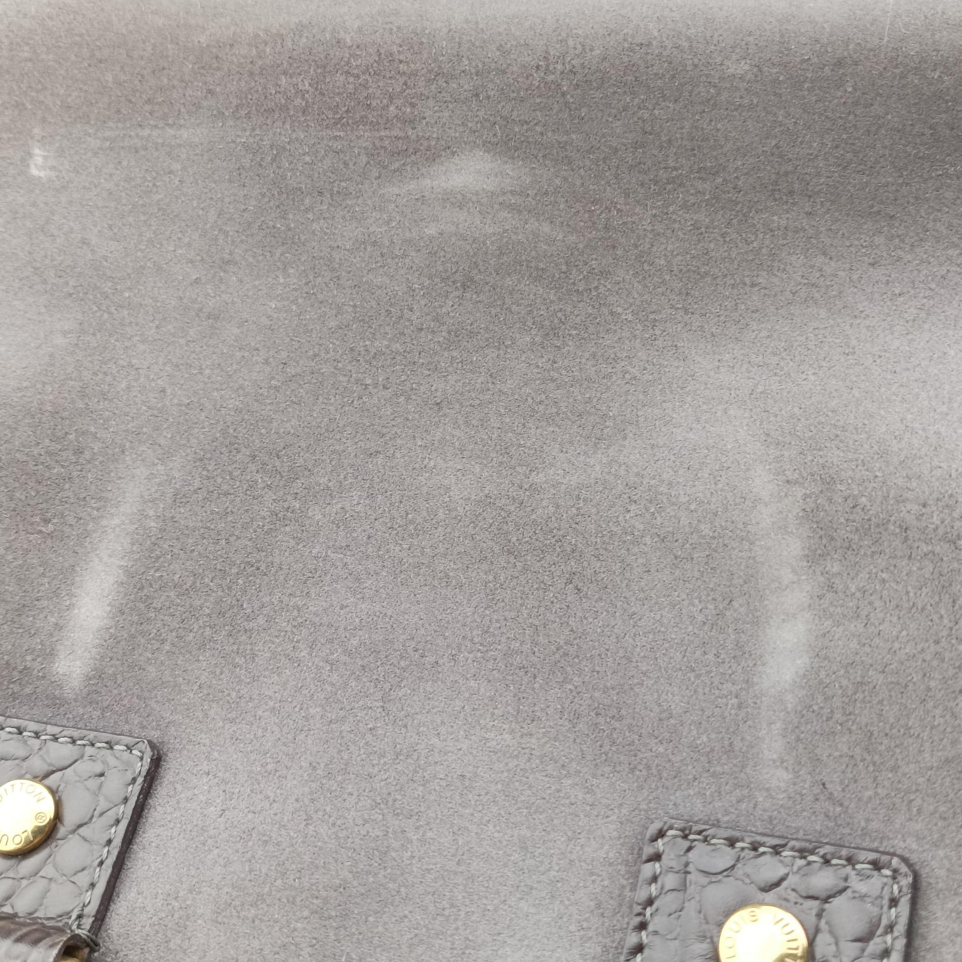 Havane Stamped Trunk BowlerGreySuede× LeatherM95237LM0076ハヴァン スタンプド トランク ボウラーグレースエード × レザーM95237LM0076