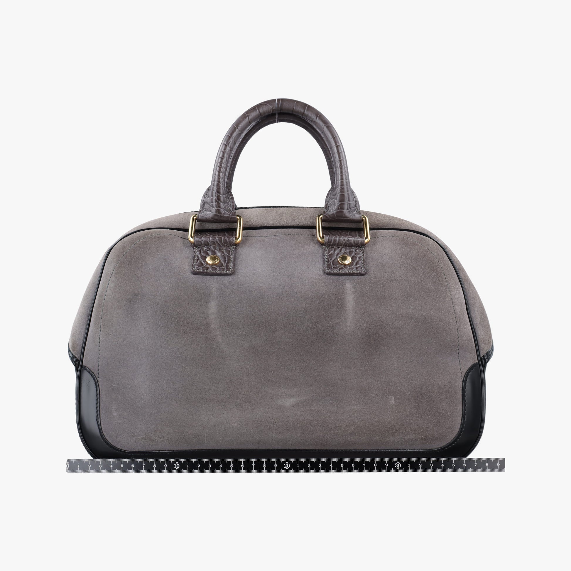 Havane Stamped Trunk BowlerGreySuede× LeatherM95237LM0076ハヴァン スタンプド トランク ボウラーグレースエード × レザーM95237LM0076