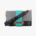 Secondhand Prada Plex Ribbon black×green×grey Leather 1BD067 shoulderbag | stylenewstar