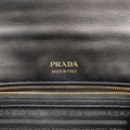 Secondhand Prada Plex Ribbon black×green×grey Leather 1BD067 shoulderbag | stylenewstar