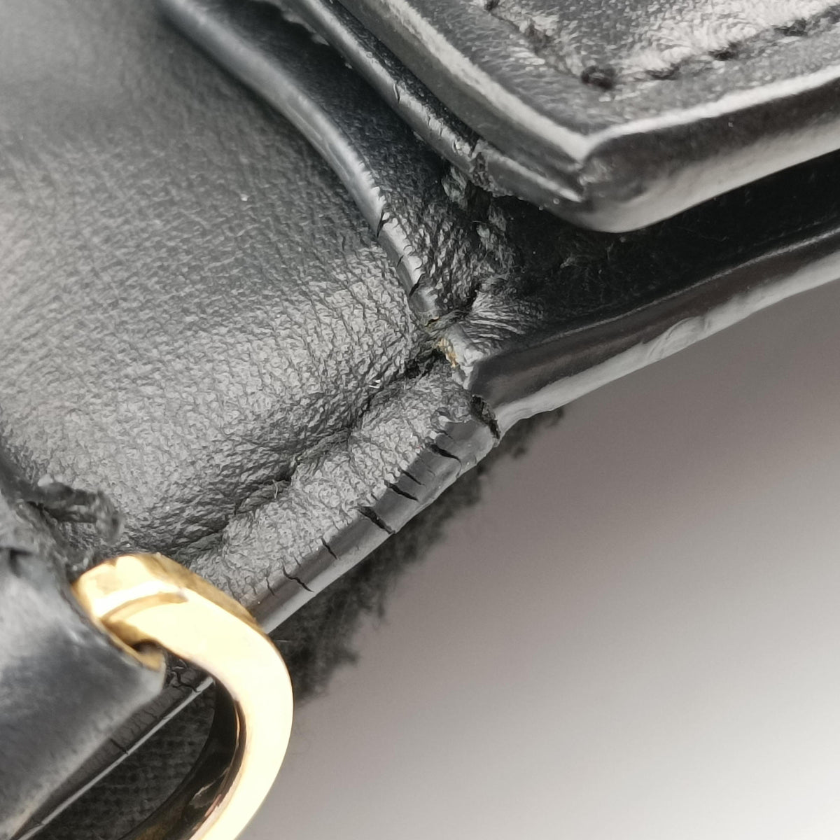 Secondhand Prada Plex Ribbon black×green×grey Leather 1BD067 shoulderbag | stylenewstar