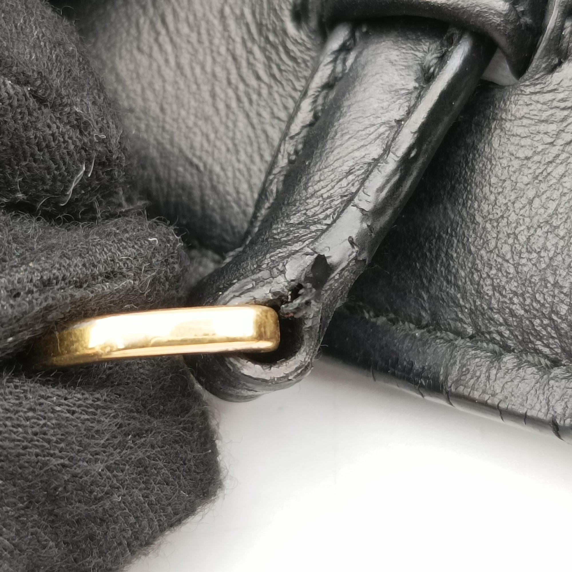 Secondhand Prada Plex Ribbon black×green×grey Leather 1BD067 shoulderbag | stylenewstar