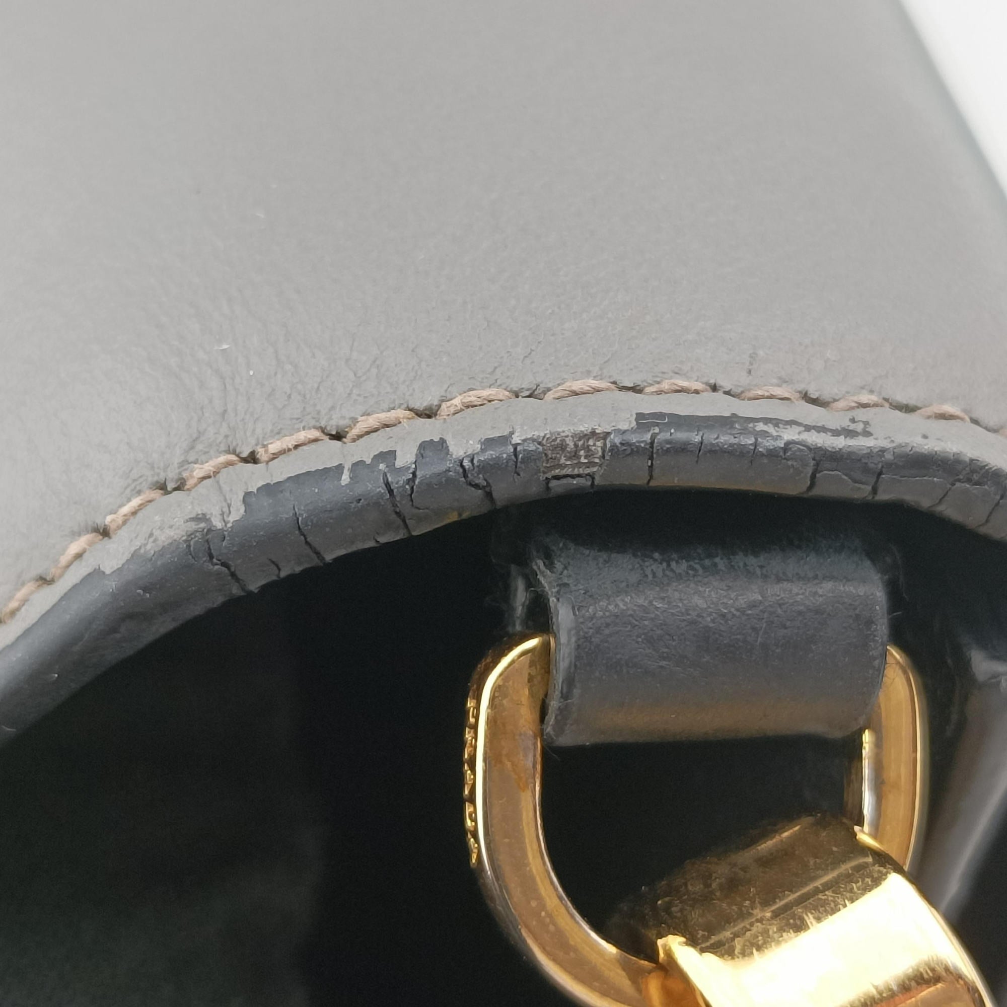 Secondhand Prada Plex Ribbon black×green×grey Leather 1BD067 shoulderbag | stylenewstar