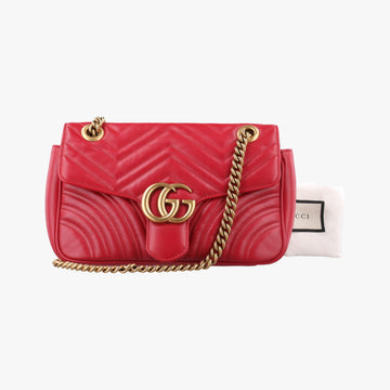 GG Marmont Red Leather 443497 E027566642GGマーモント レッド レザー 443497 E027566642