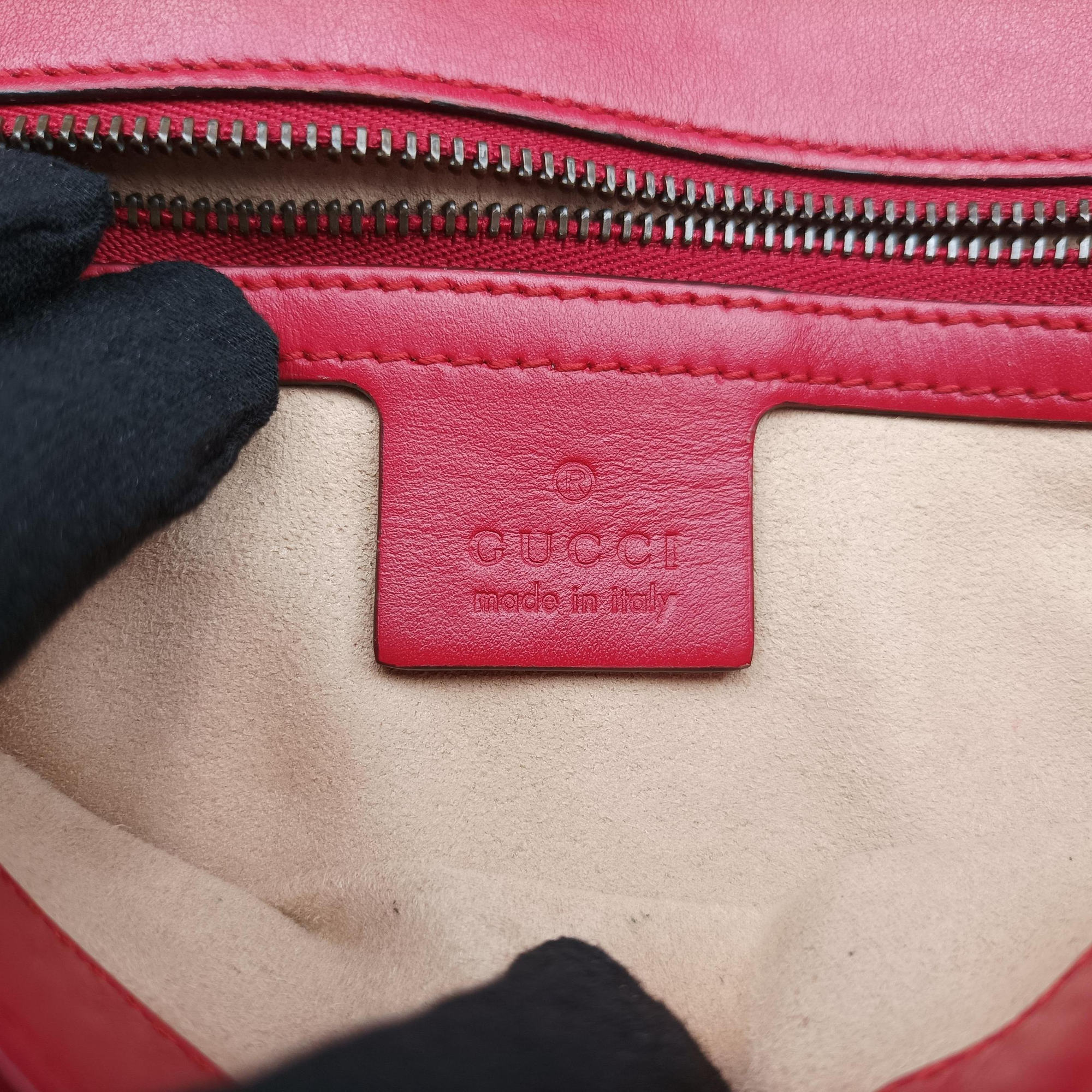 GG Marmont Red Leather 443497 E027566642GGマーモント レッド レザー 443497 E027566642