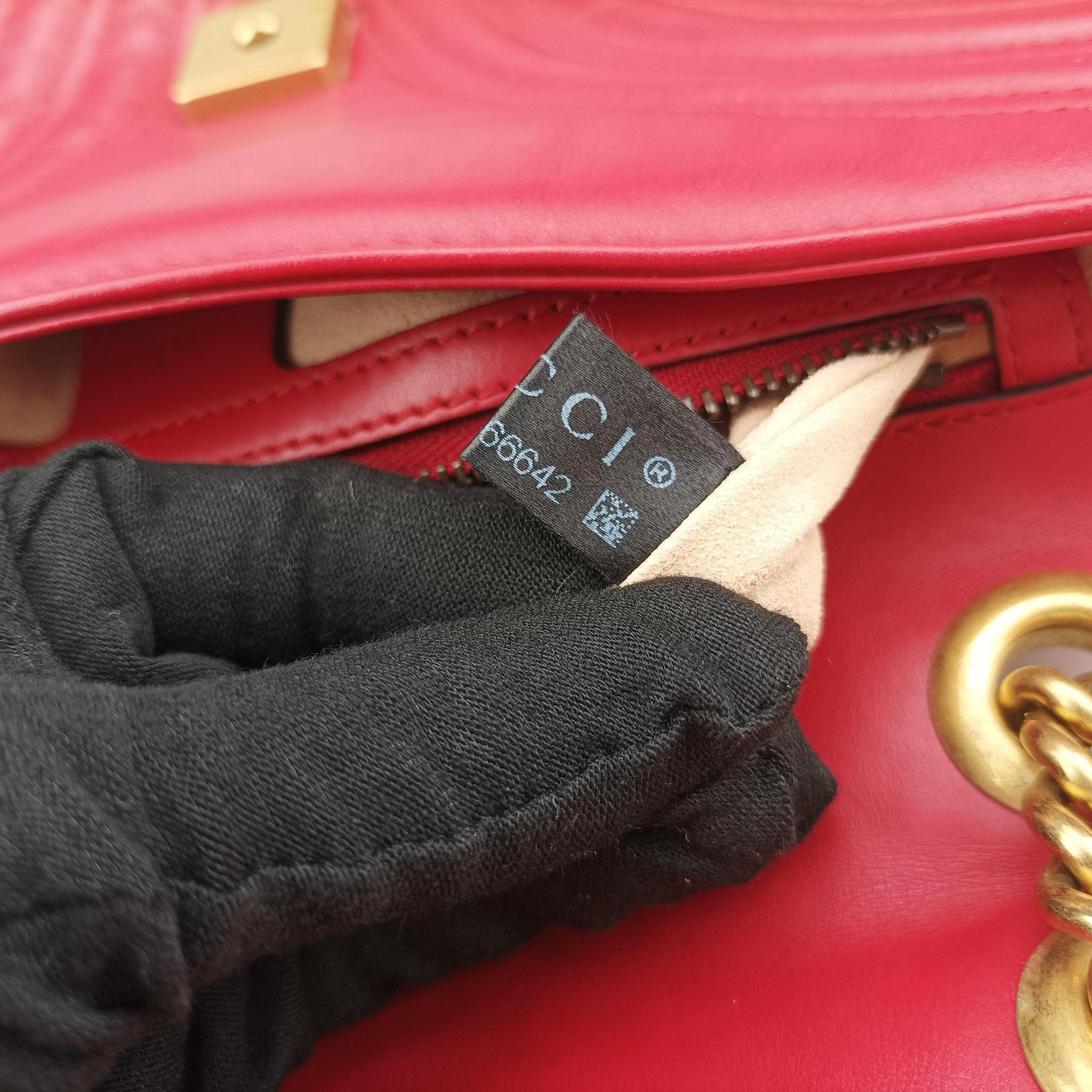 GG Marmont Red Leather 443497 E027566642GGマーモント レッド レザー 443497 E027566642